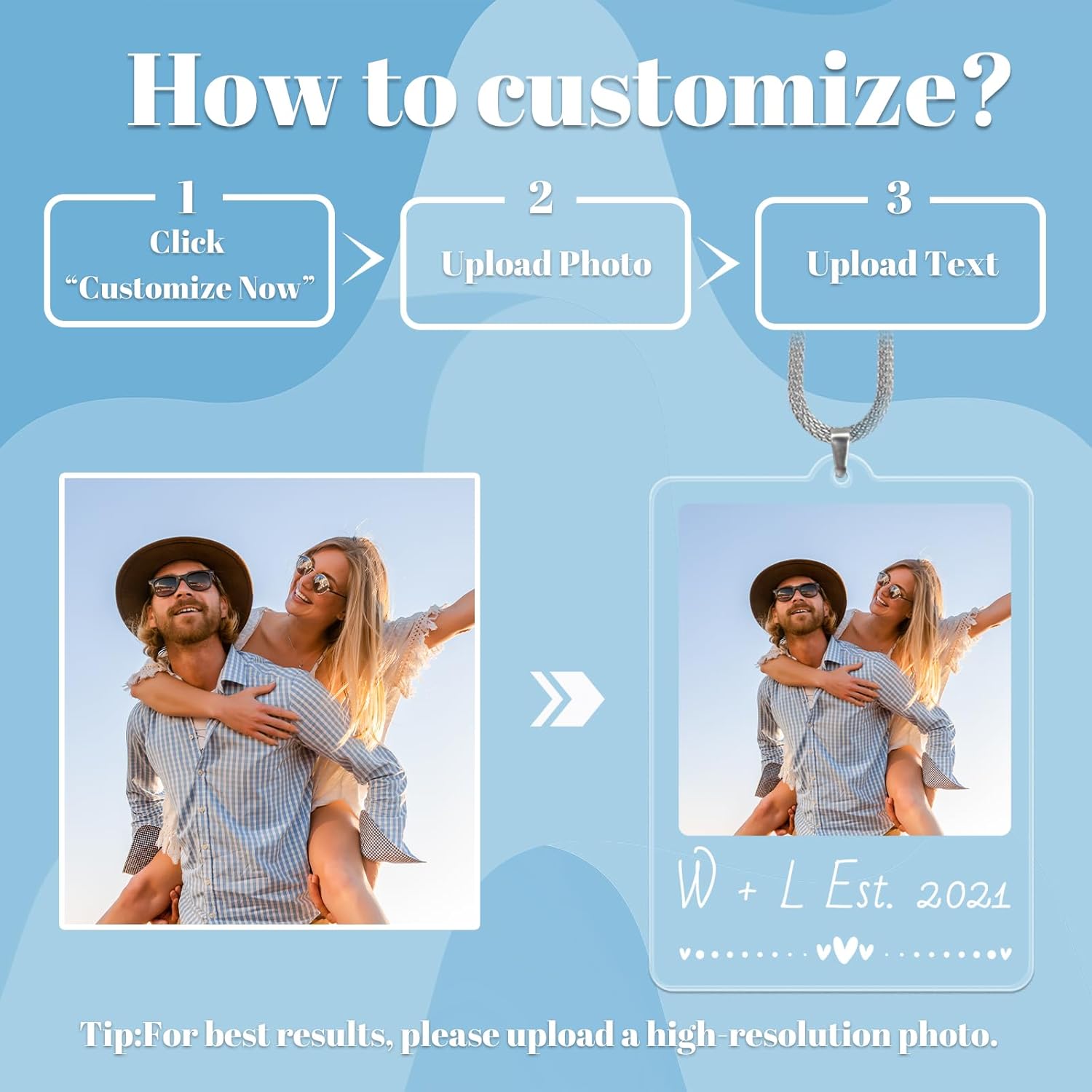 Custom Photo Car Mirror Hanging Ornament