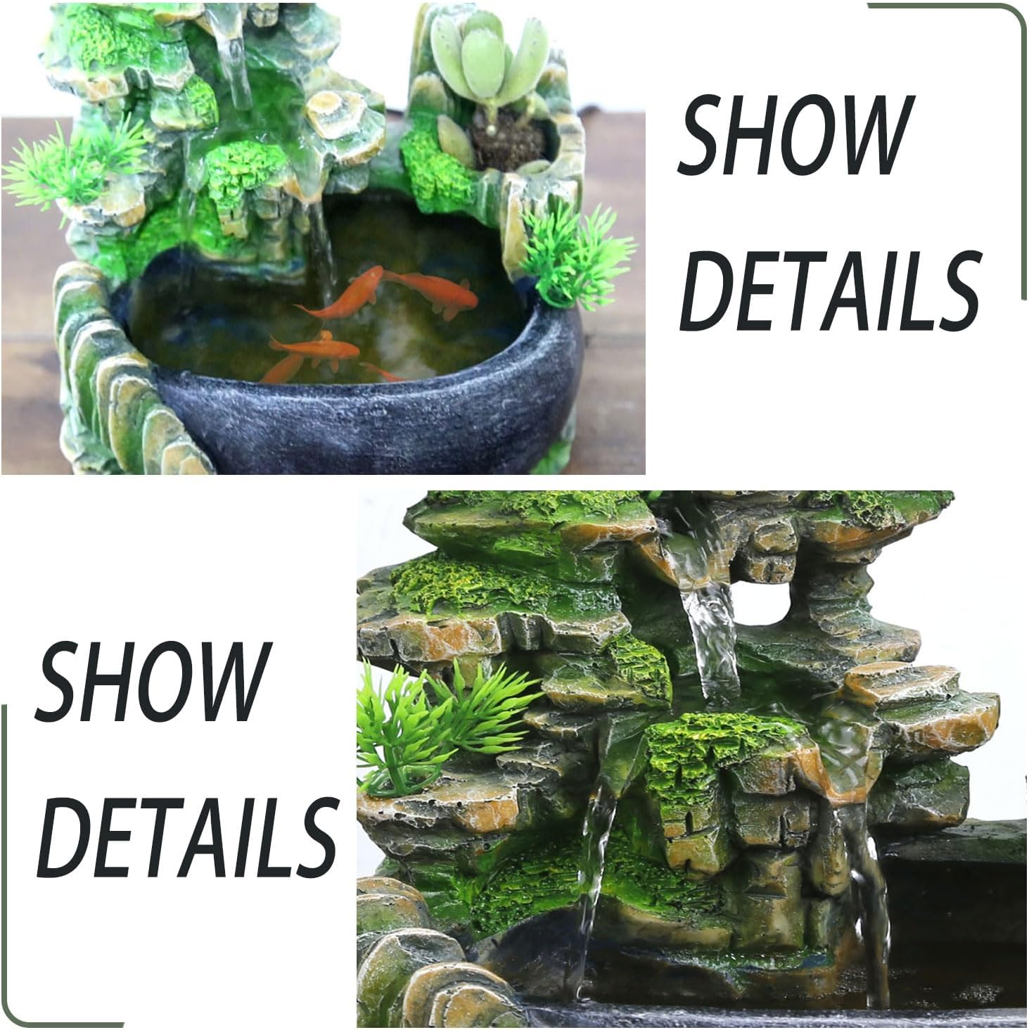Rockery Stream Tabletop Fountain Indoor Waterfall Desk Fountain
