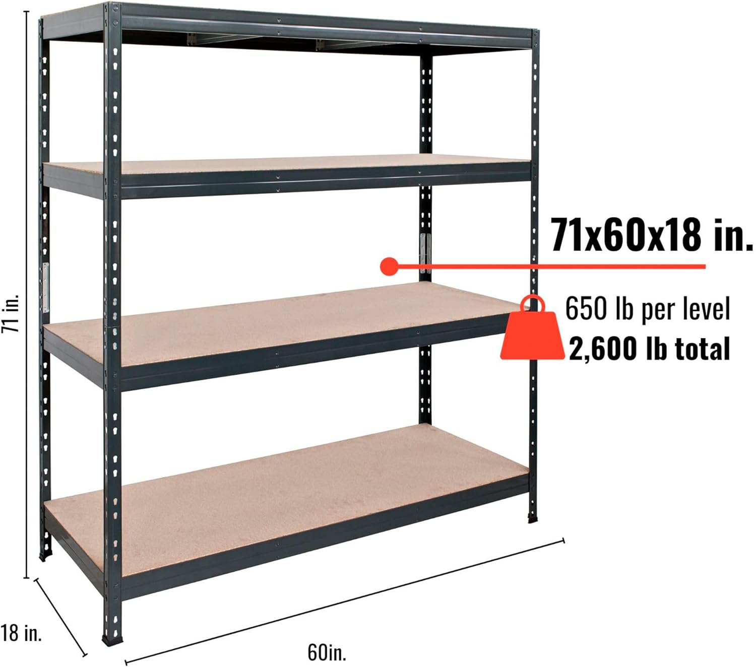 2400-Lb Capacity Corner Shelving Unit