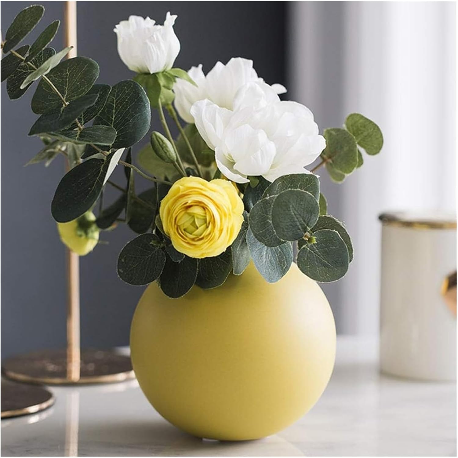 Classic Craftsmanship Ceramic Trumpet Vase for Living Room