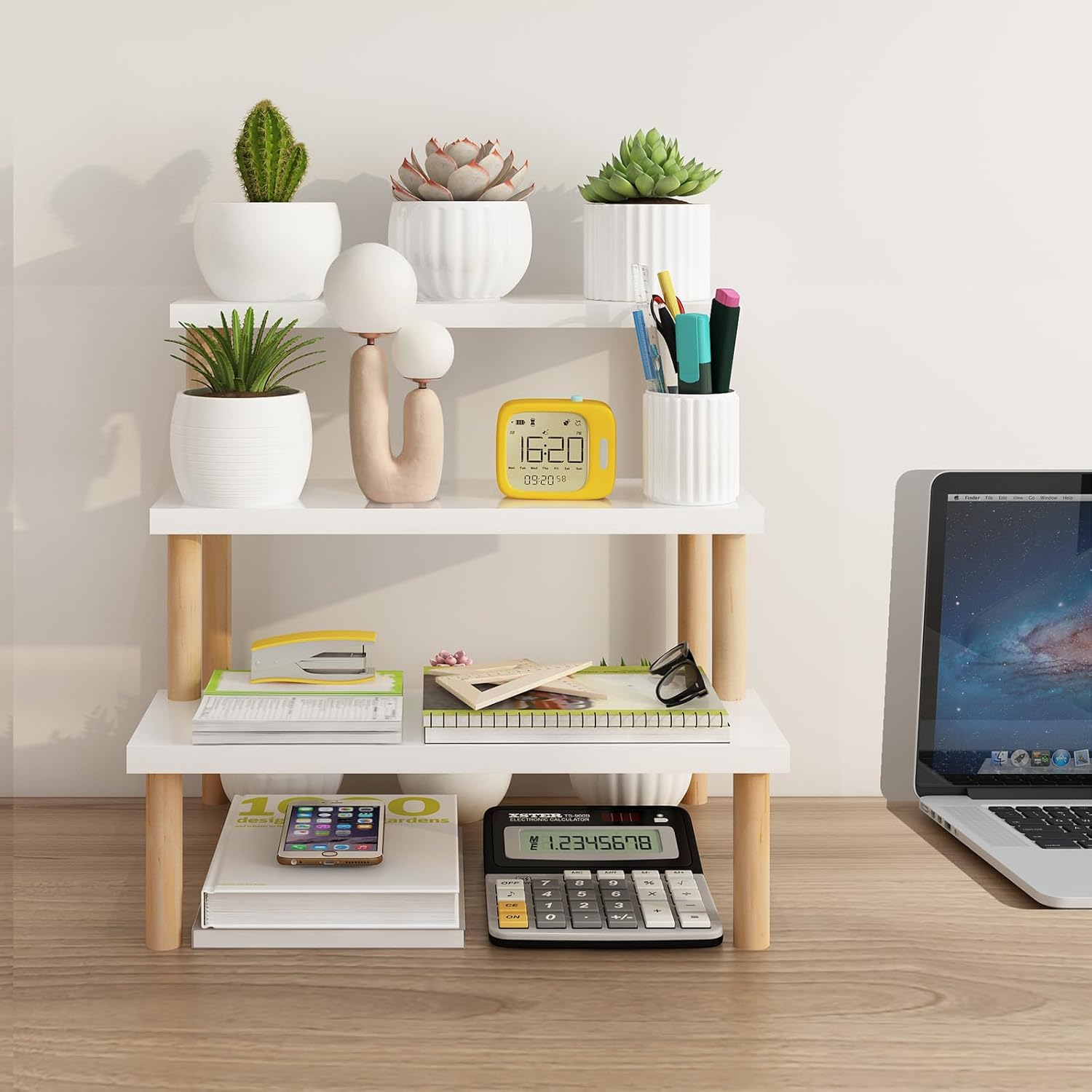 Tovacu 3 Tier Windowsill Plant Stand Shelf White