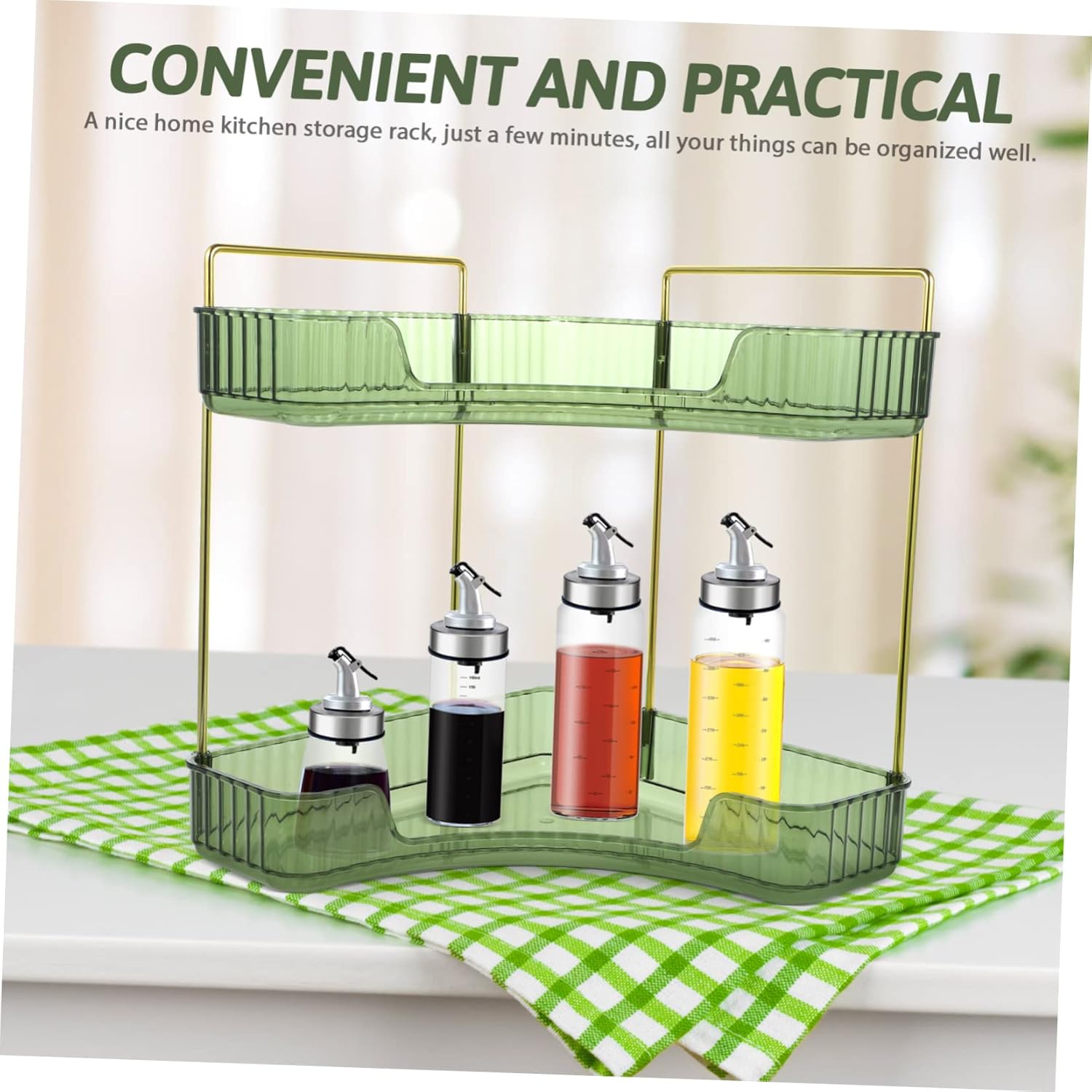 Transparent Two Corner Shelf Organizer for Bathroom and Kitchen