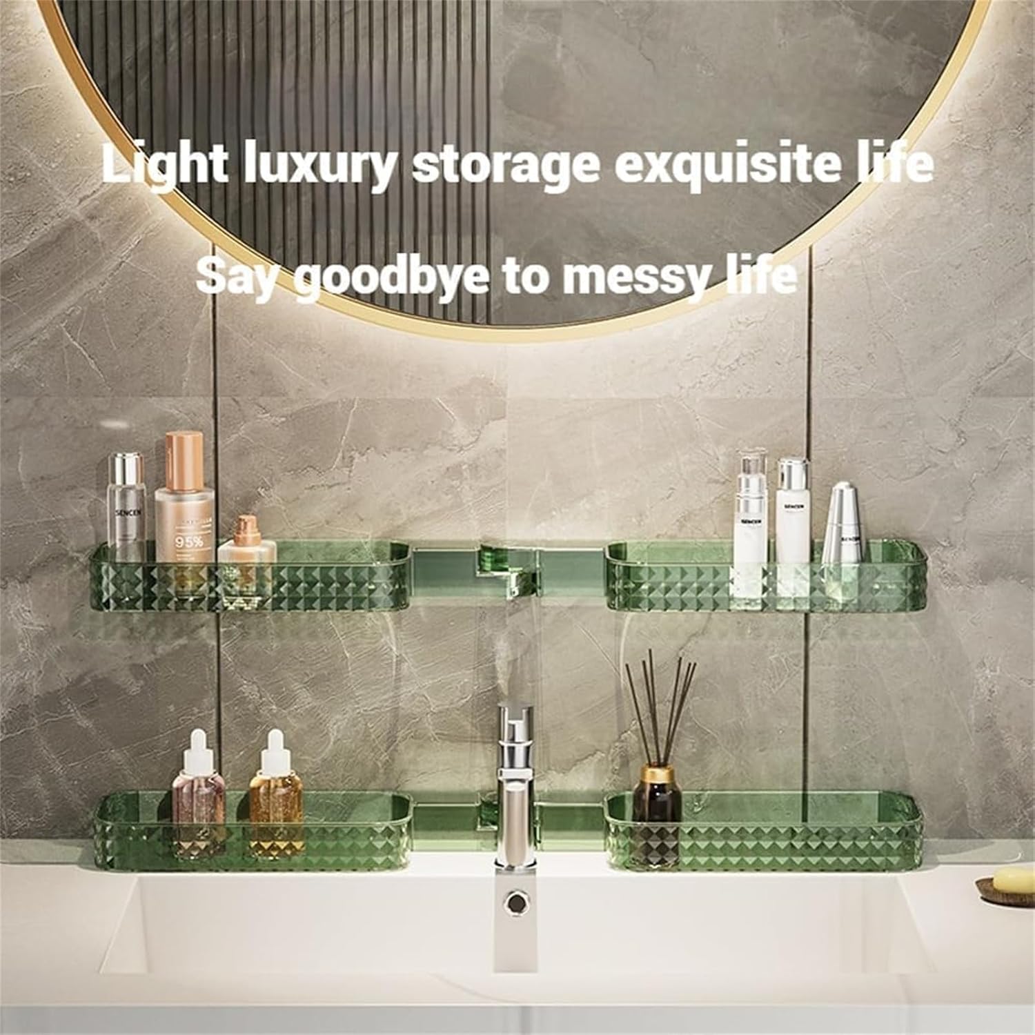 U Shaped Rotating Storage Shelf 2pcs Green
