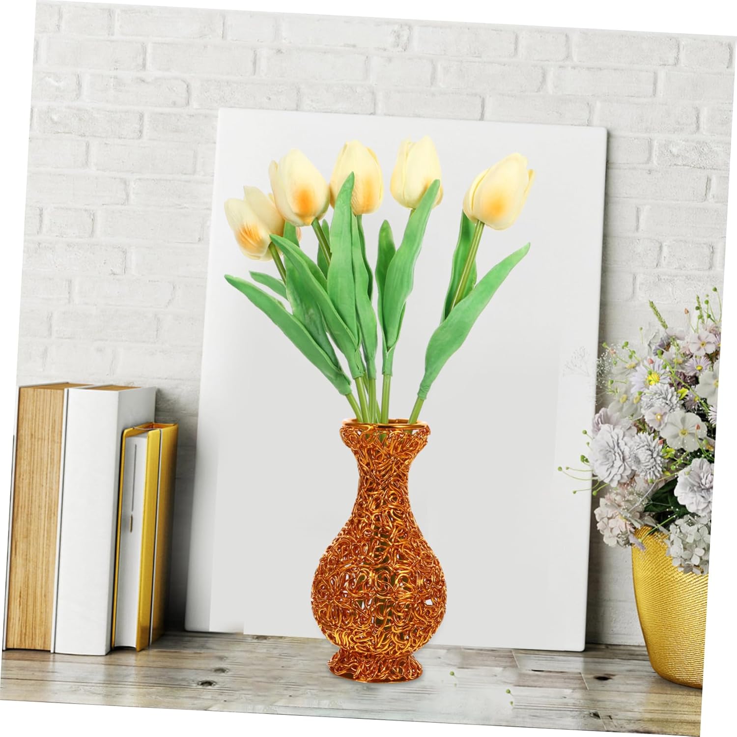 Aluminum Wire Dried Flower Vase for Home Decor