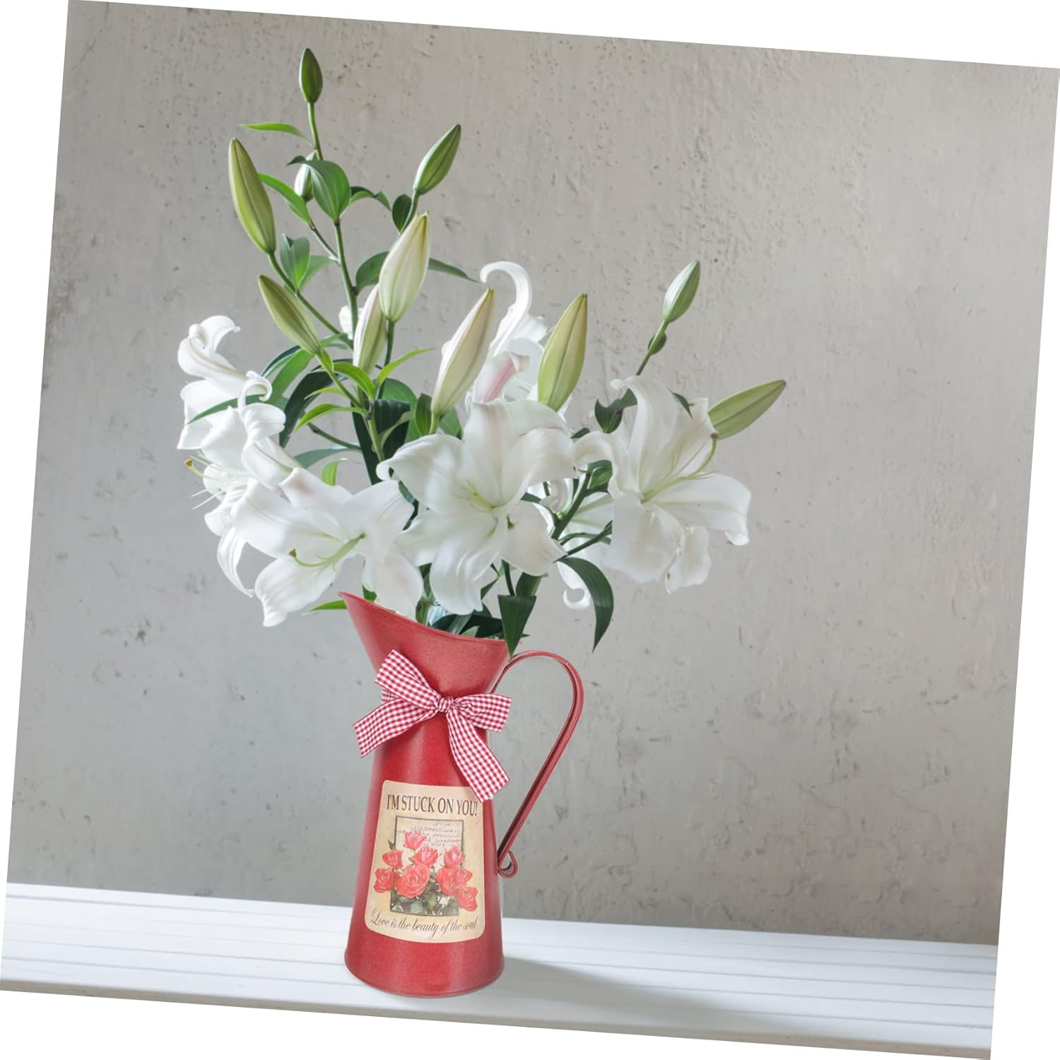 POPETPOP Iron Flower Vase Rustic Decor Bucket