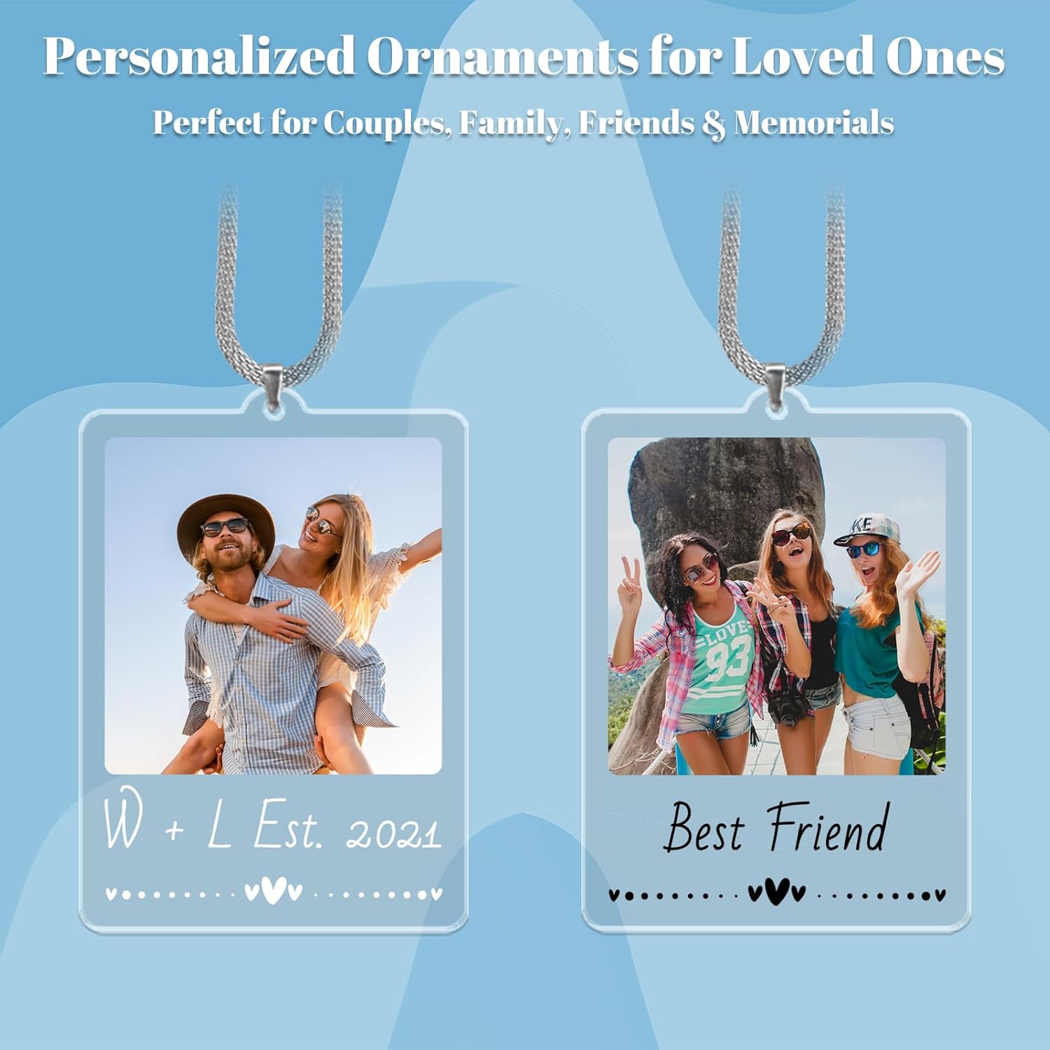 Custom Photo Car Mirror Hanging Ornament