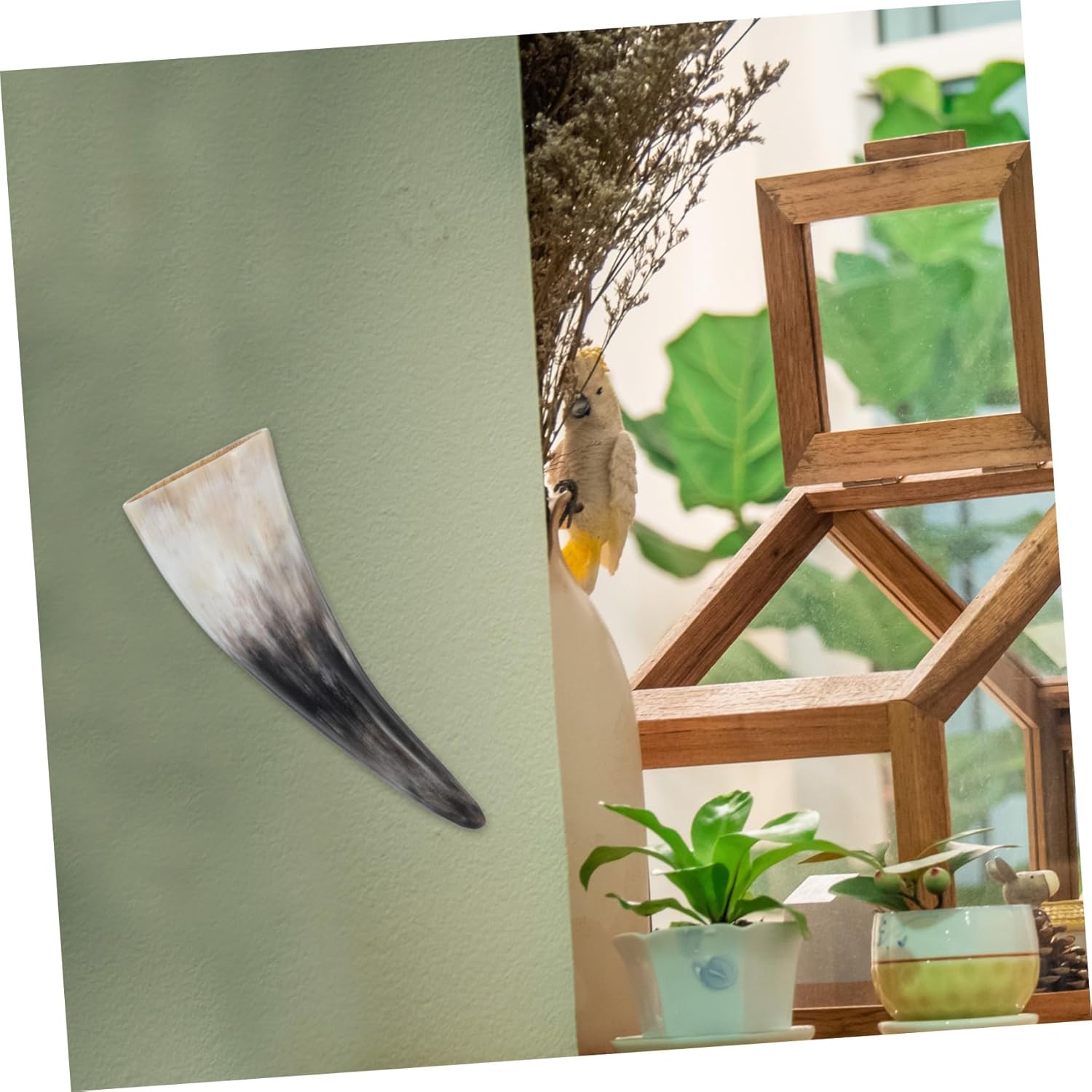 MAGICLULU Cow Horn Wall Decor Flower Holder