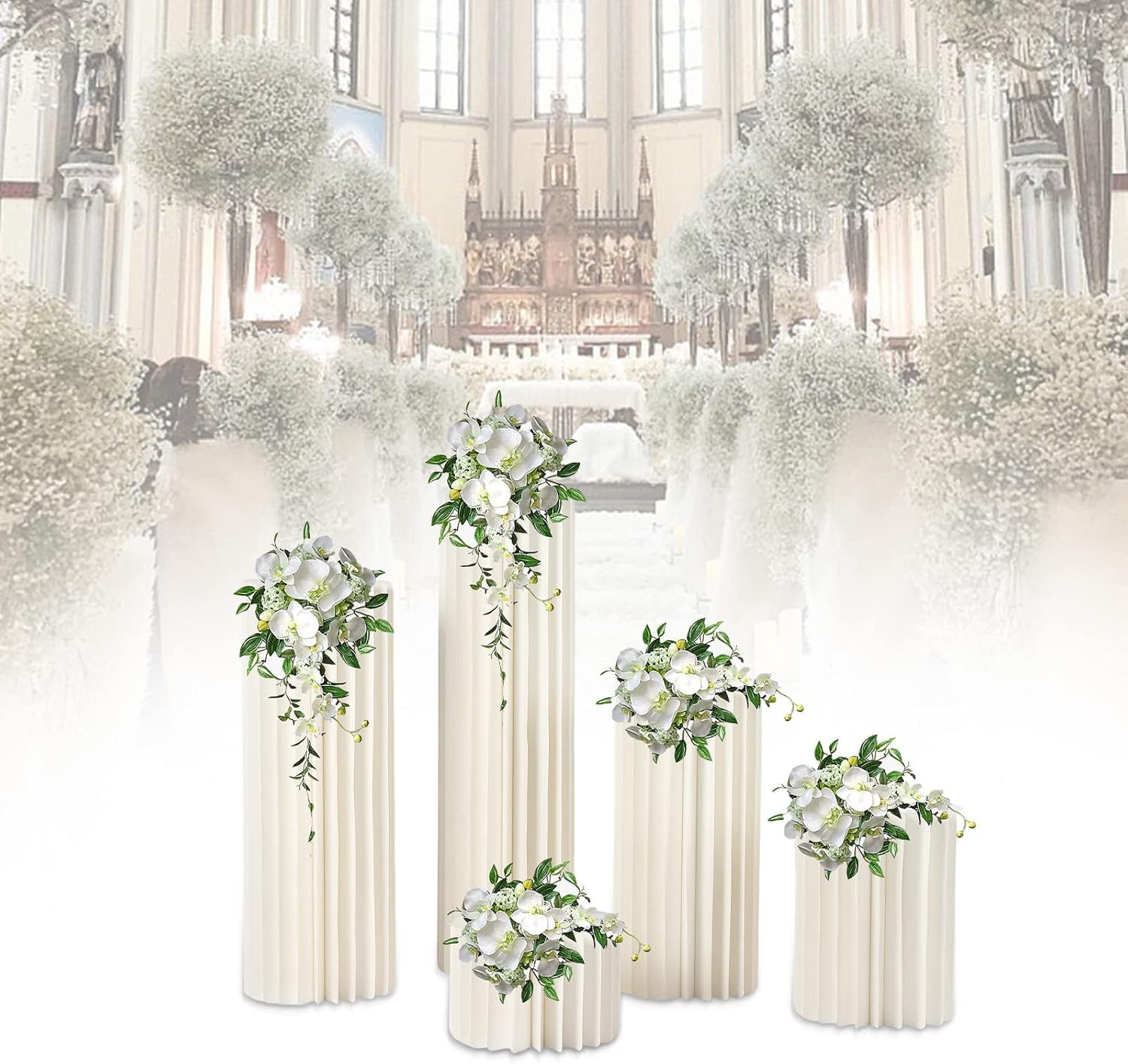 Wedding Centerpiece Cardboard Vases 5pcs Foldable Display Stands