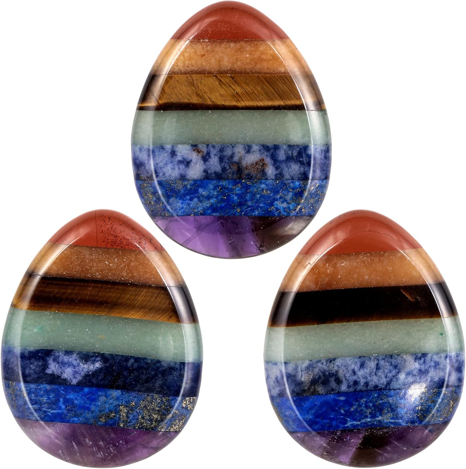 Rockcloud Worry Stone Water Drop Shape Mixed Stones Pack of 2