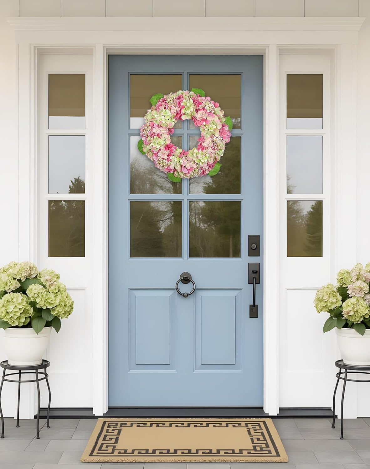 20 Inch Artificial Hydrangea Door Wreath