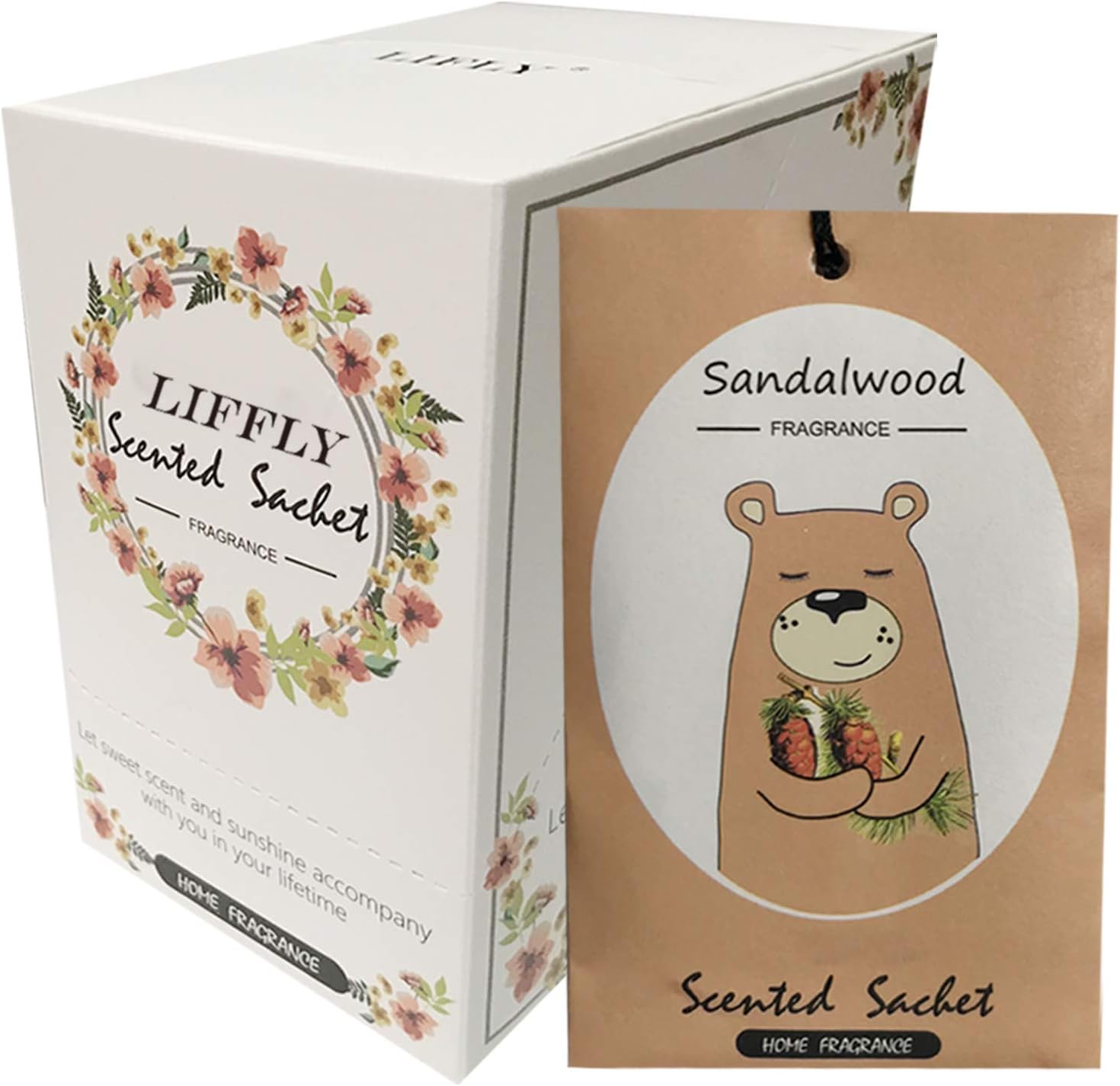 14 Pack Sandalwood Scented Sachets for Drawer and Closet