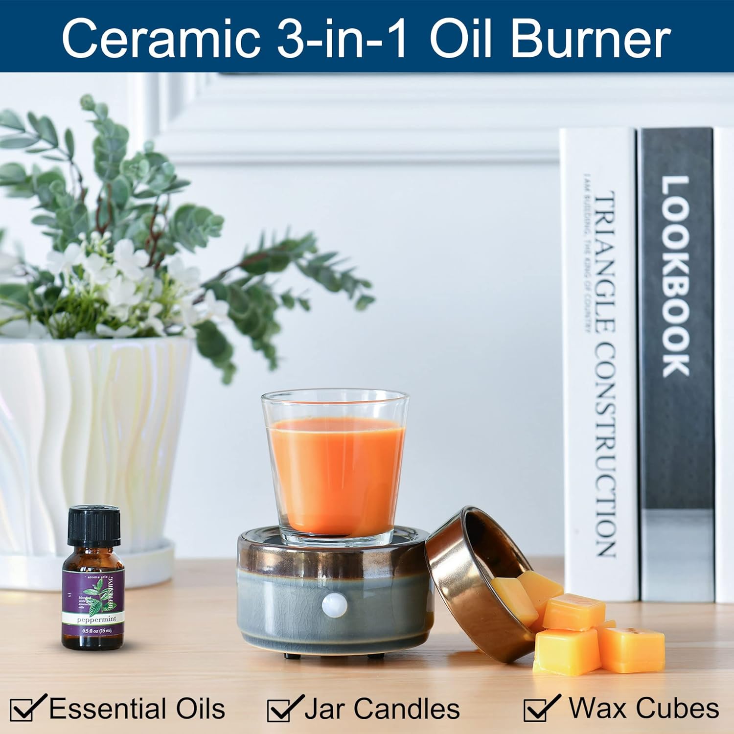 Kobodon 3-in-1 Ceramic Electric Wax Melter for Candles and Fragrance