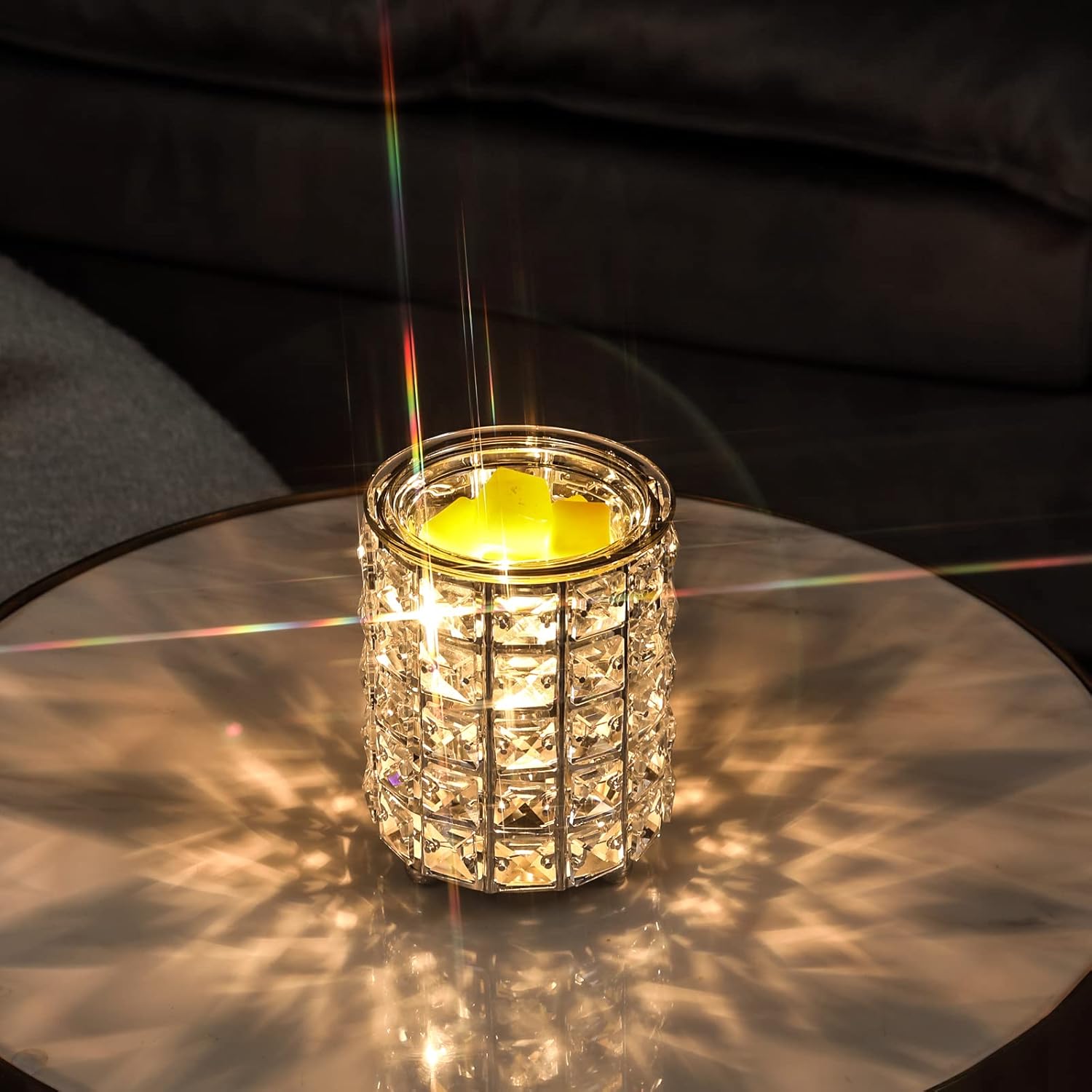 Leyoue Wrought Iron Crystal Wax Melt Warmer Electric Oil Burner