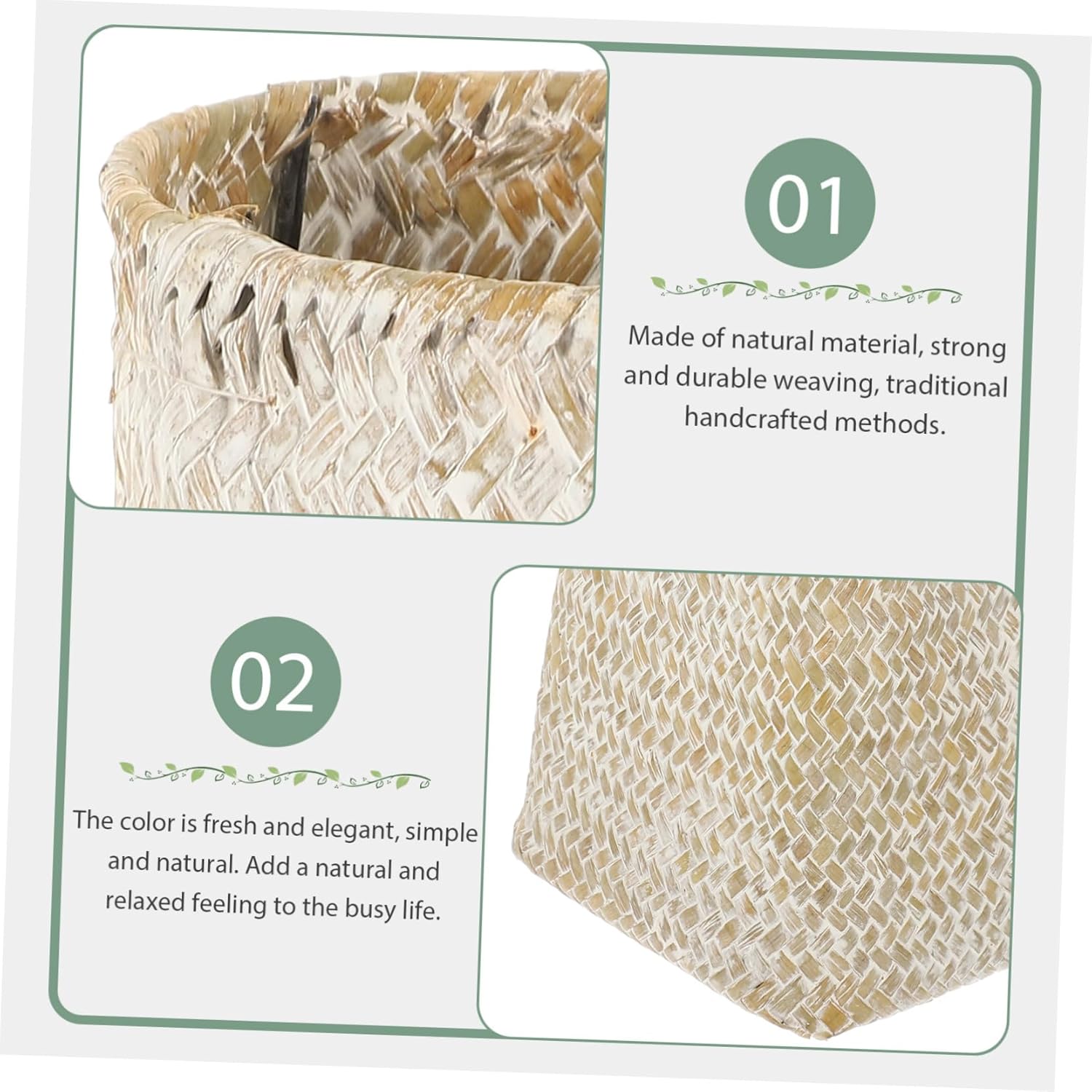 Handmade Seagrass Woven Decorative Vase for Home Display