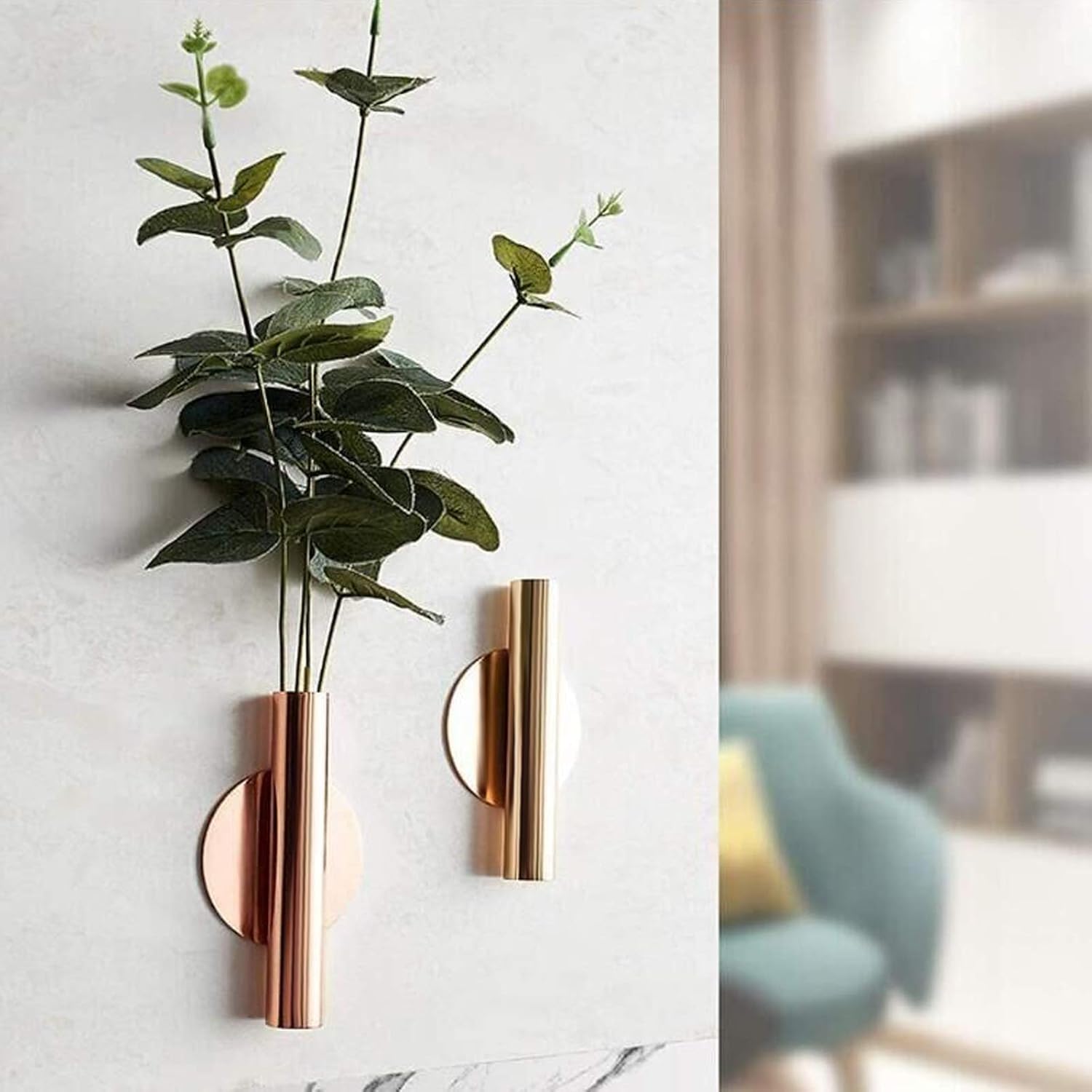 Juxyes Wall Flower Vase Tube Set of 2