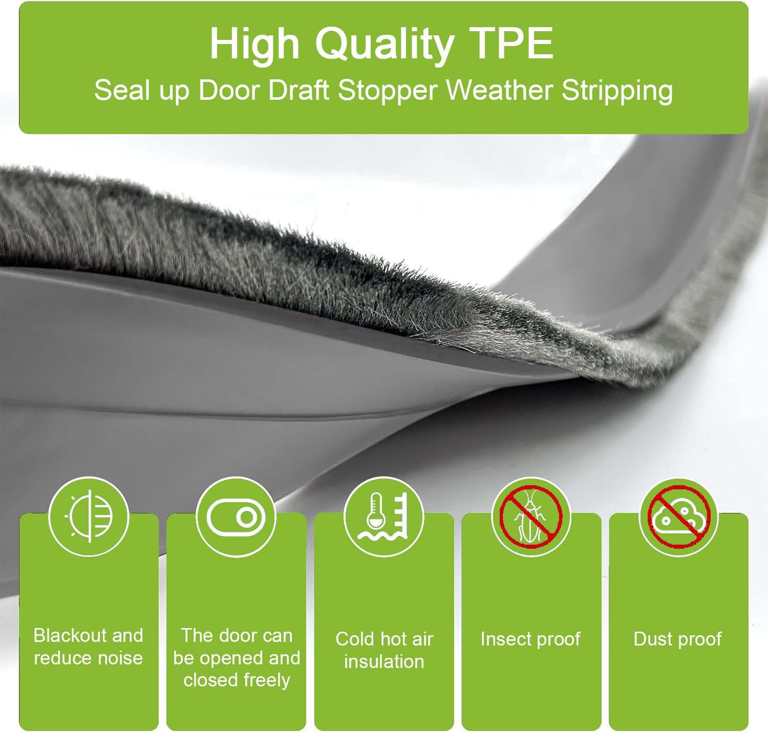DINGLIAN 2 Door Sweep Brush Grey 2 x 39