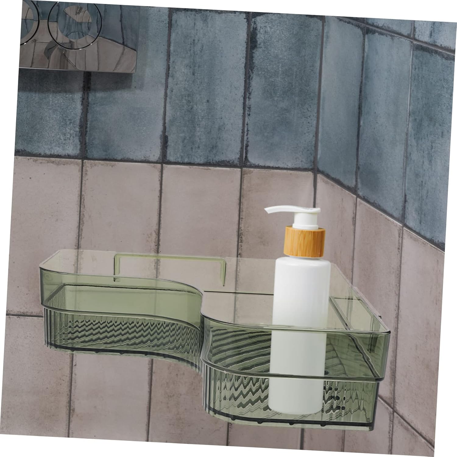 Bathroom Wall Rack with Drainage Green Corner Shelf