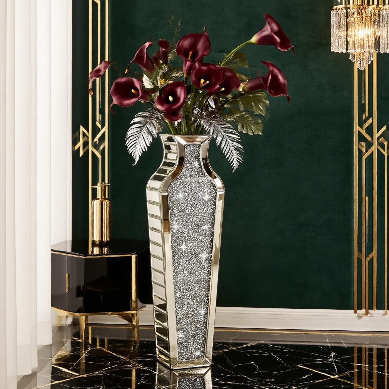 SHYFOY Tall Crushed Diamond Floor Vase 268 Inches