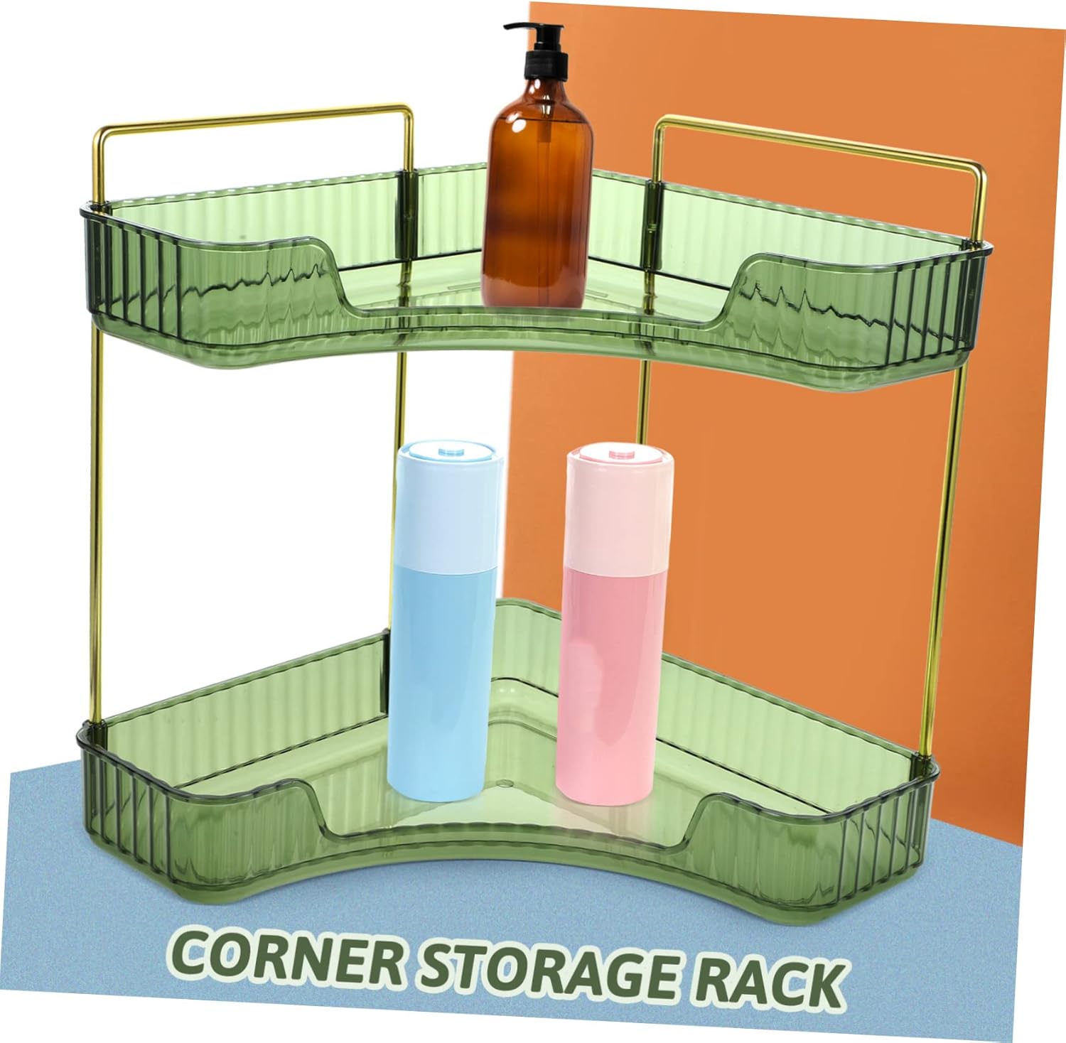 Happyyami Triangle Corner Shelf Storage Organizer Space-Saver