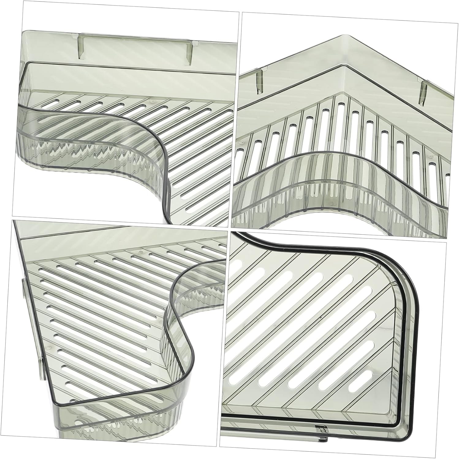GLEAVI Green Wall-Mounted Bathroom Corner Shelf Storage Rack