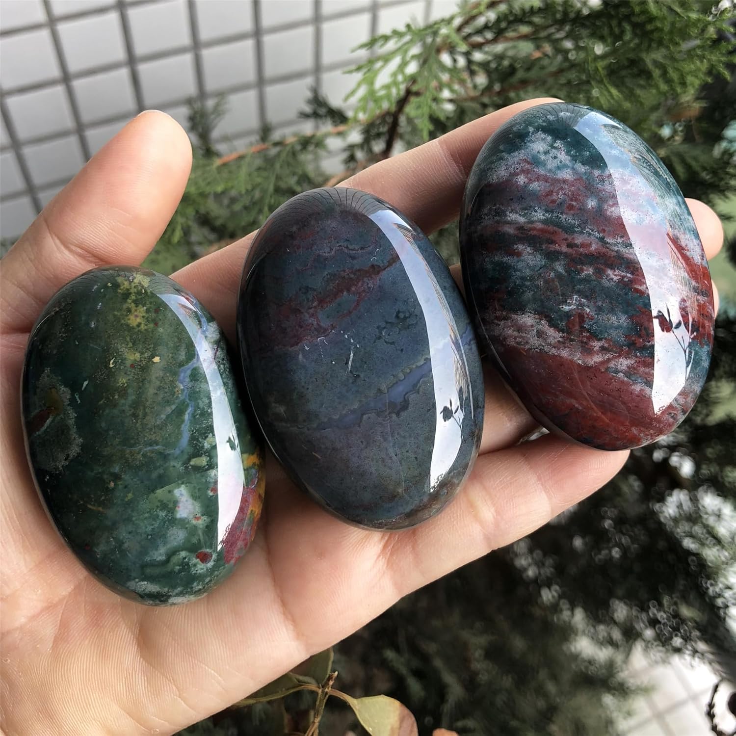 Oval Palm Stone Energy Healing Crystal