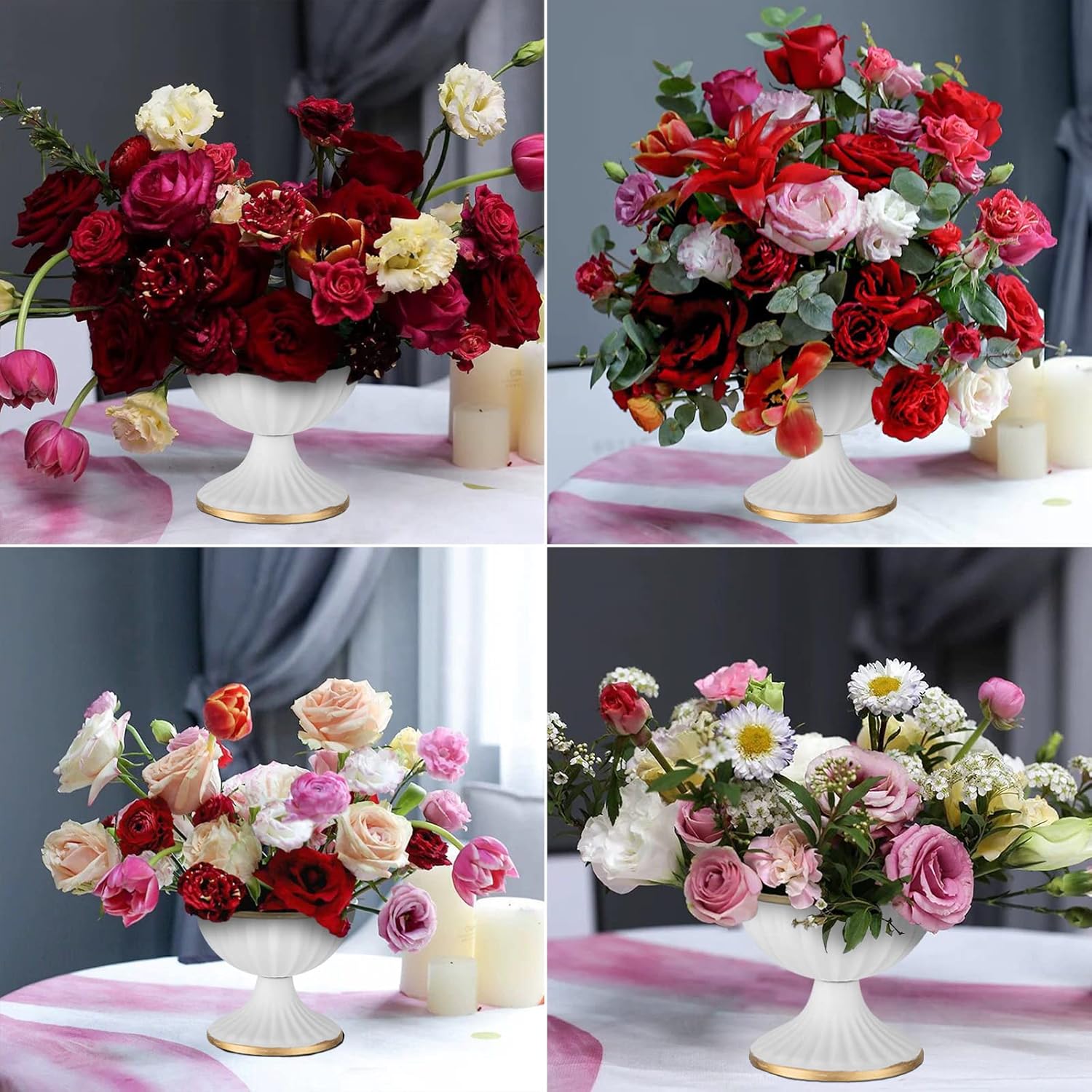 Sziqiqi Mini White Flower Vase for Centerpieces Decor