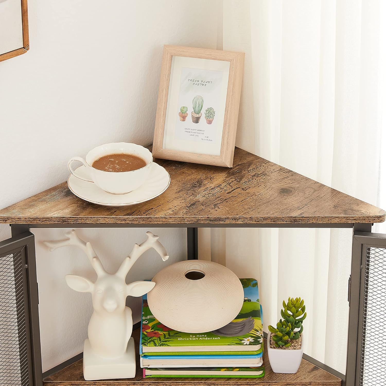 VECELO 3-Tier Corner Shelf Organizer for Small Spaces