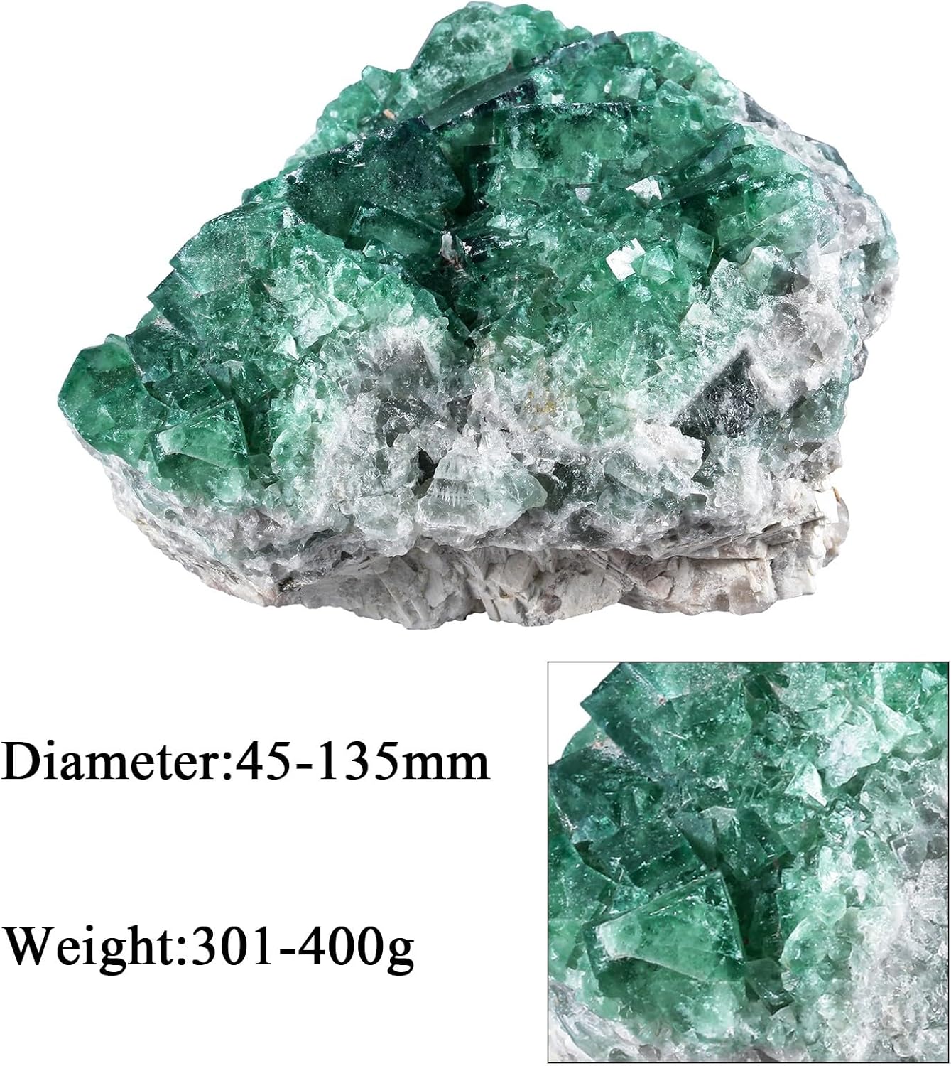 Rockcloud Fluorite Crystal Geode Cluster for Chakra Meditation and Feng Shui