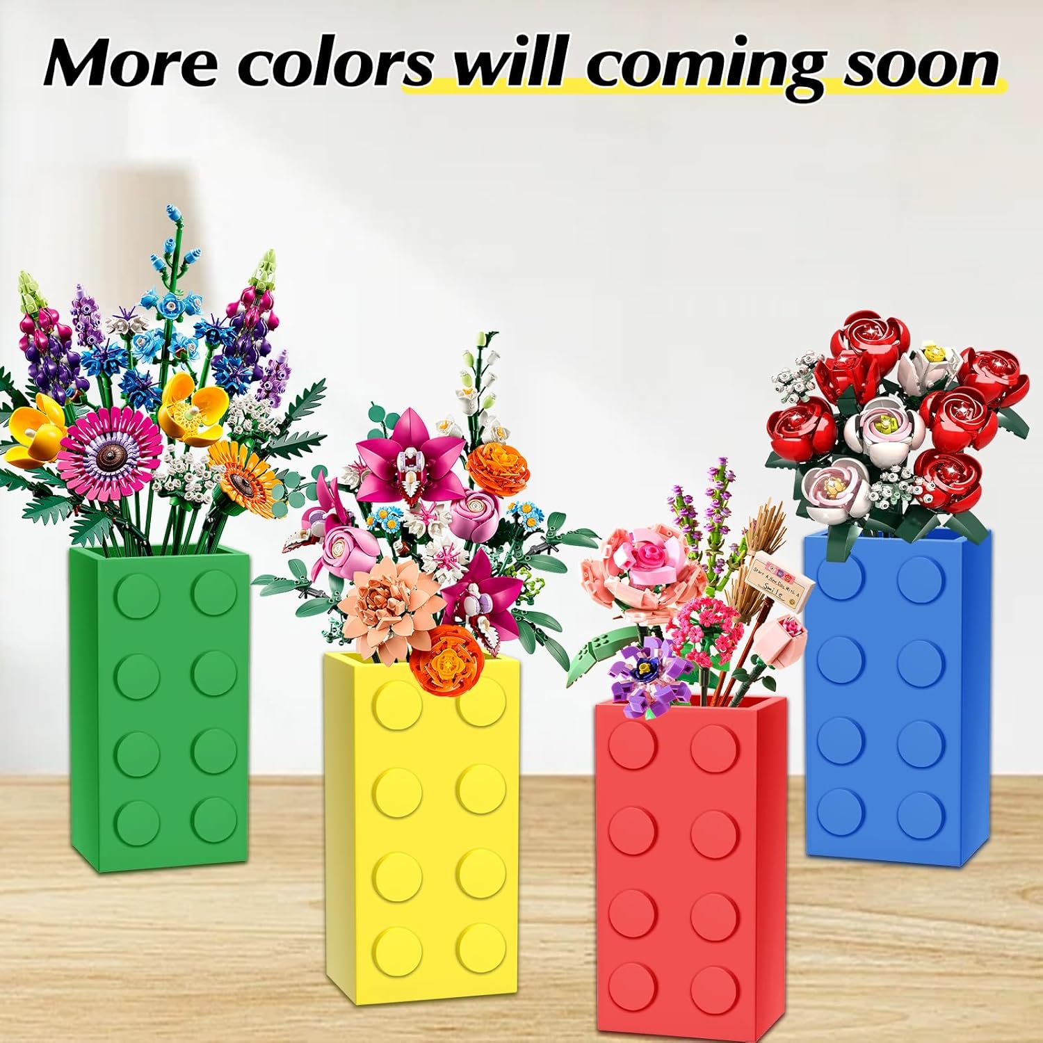 Lego Flower Vase - Yellow for Display and Decoration