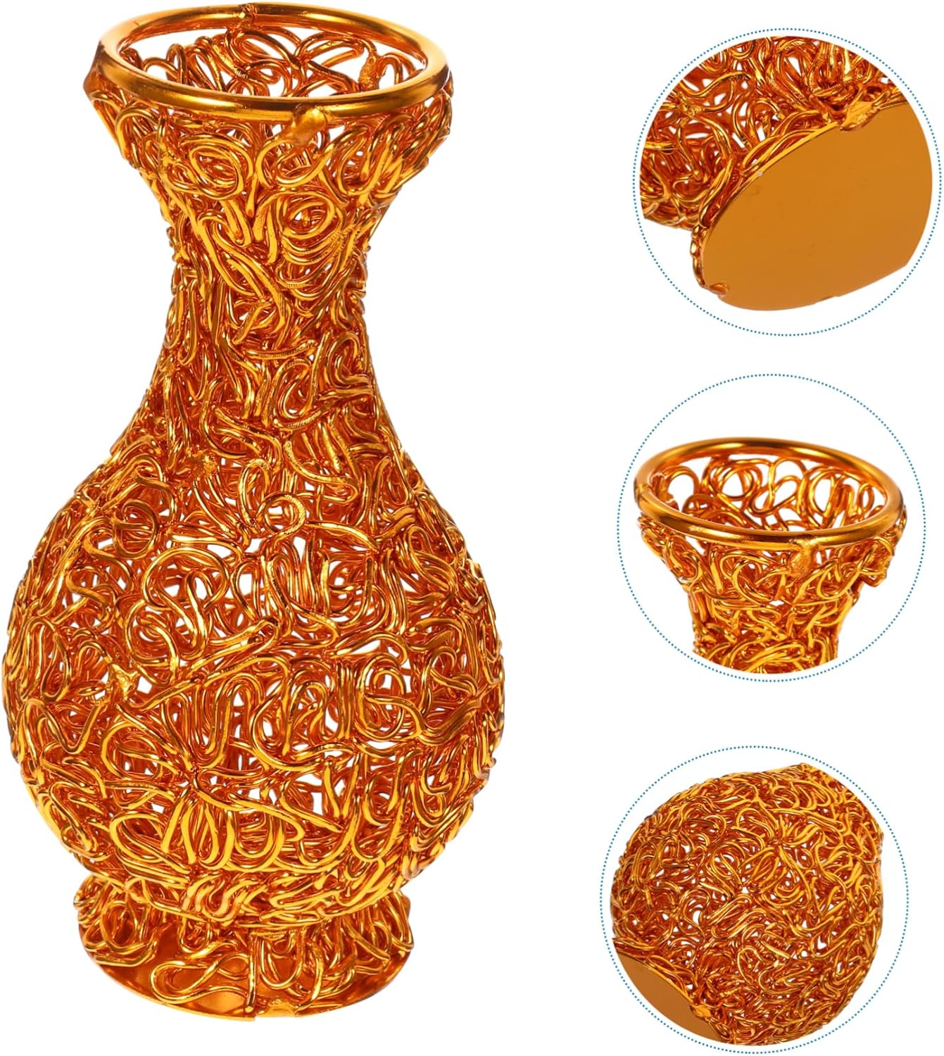 Aluminum Wire Dried Flower Vase for Home Decor