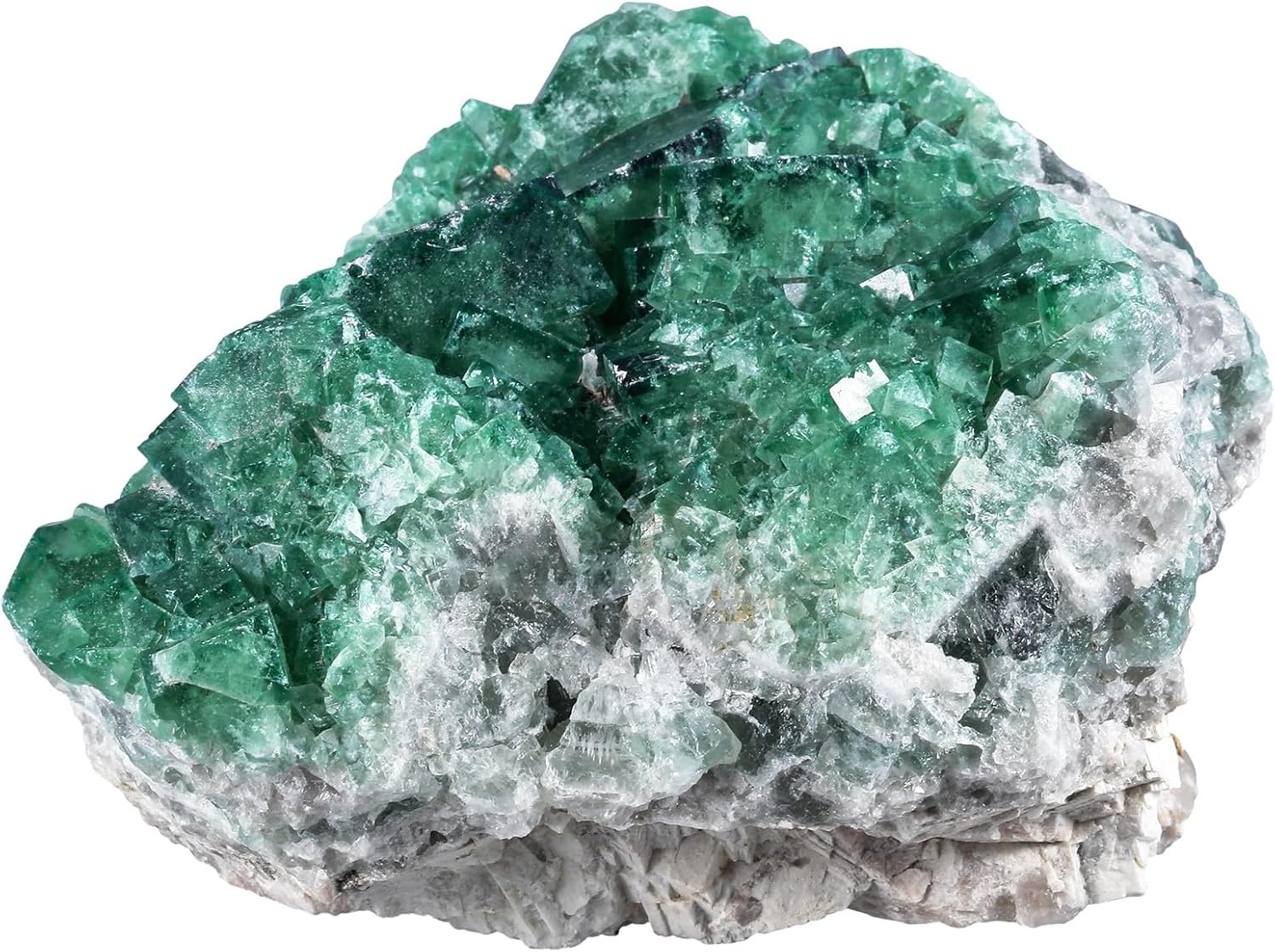 Rockcloud Fluorite Crystal Geode Cluster for Chakra Meditation and Feng Shui