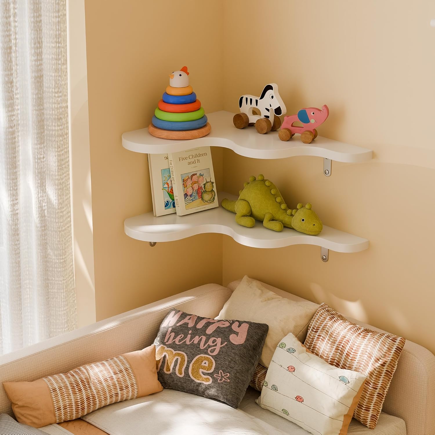 Ecowillon Cute Cloud Corner Shelves Set of 2