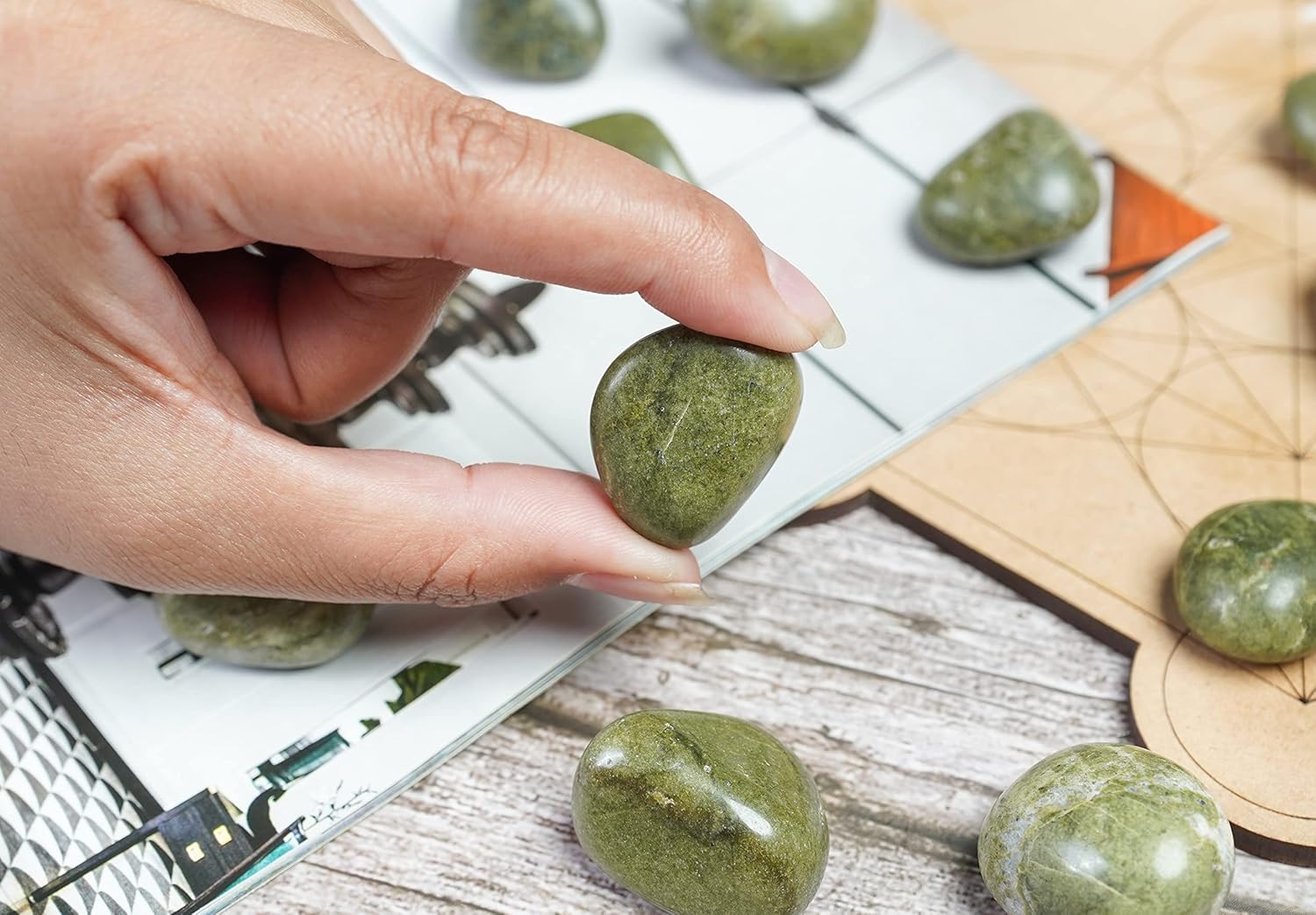 Vessonite Tumbled Stones - 13 Piece Set for Healing Decor