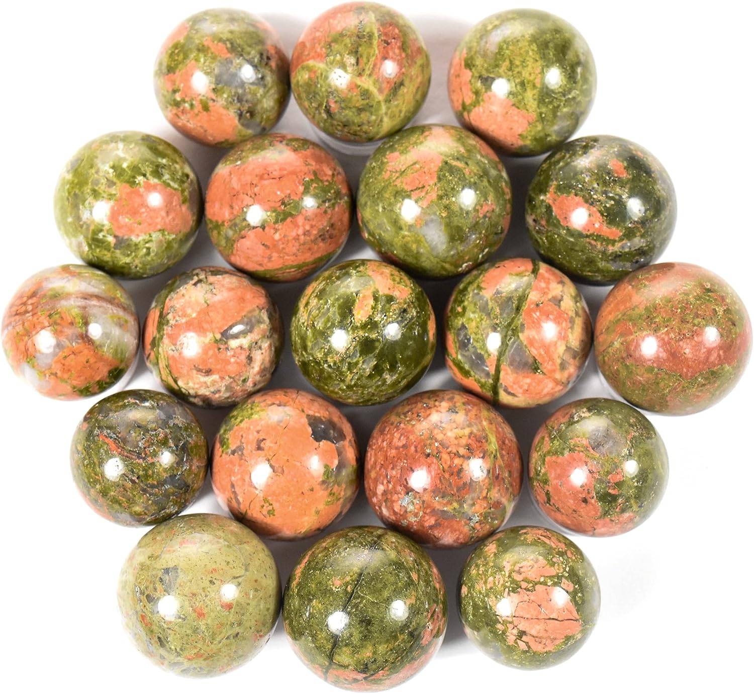 HQRP 20mm Unakite Sphere Polished Crystal Mineral Specimen - 1PC
