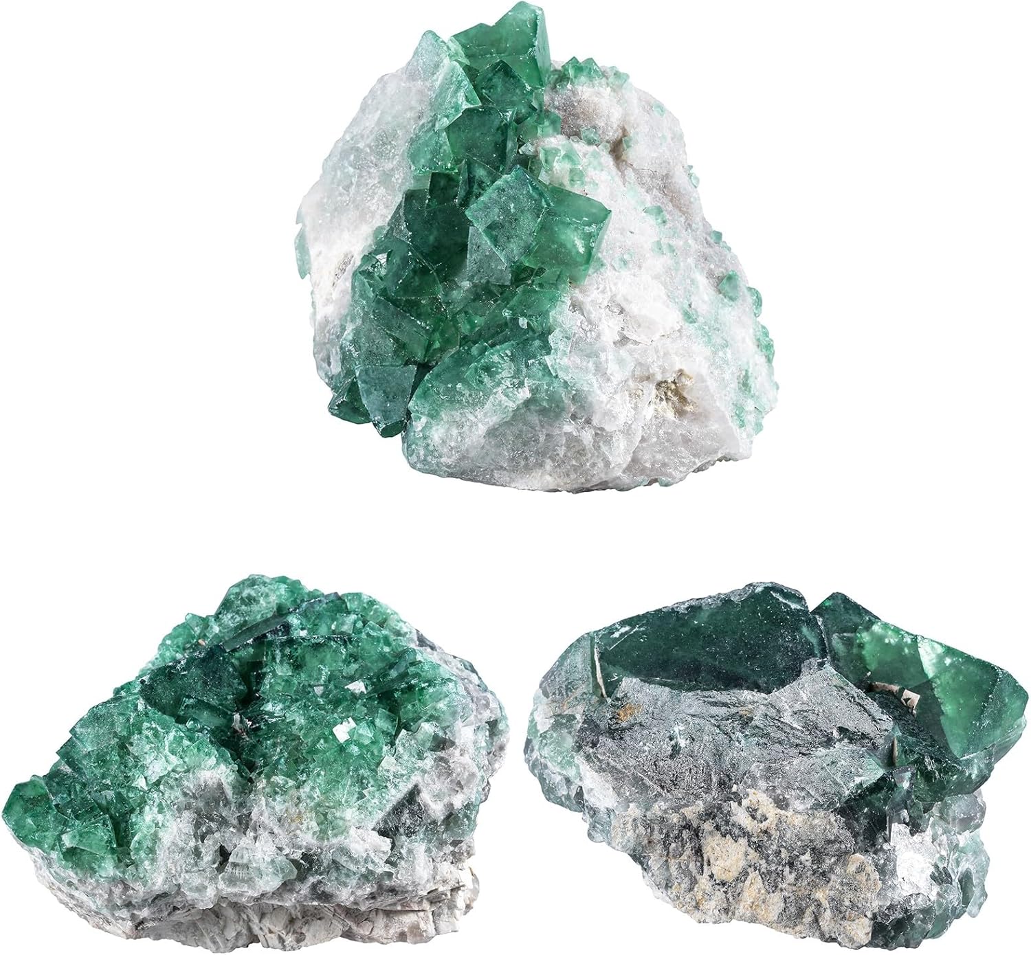 Rockcloud Fluorite Crystal Geode Cluster for Chakra Meditation and Feng Shui
