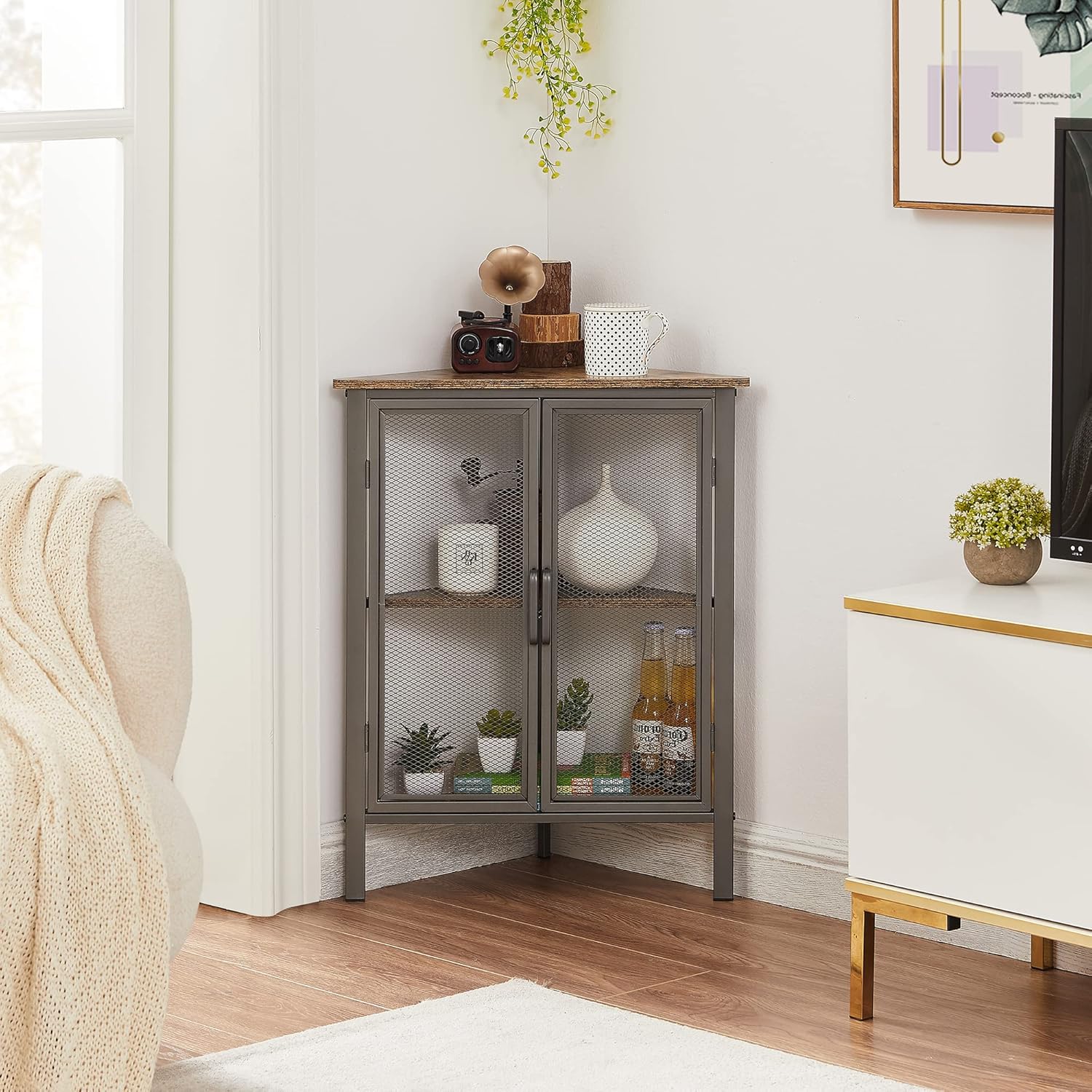VECELO 3-Tier Corner Shelf Organizer for Small Spaces