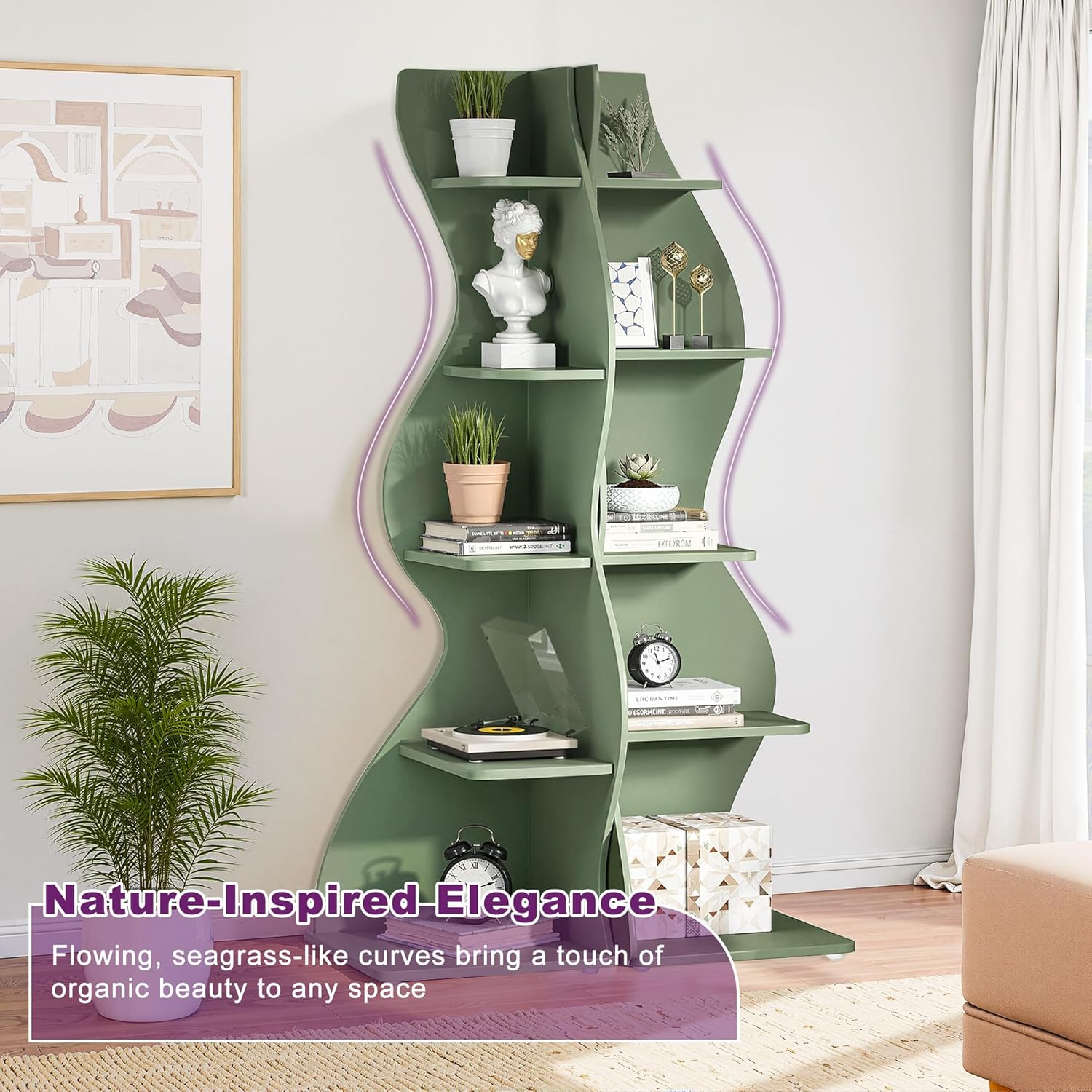 Modern Corner Shelf Storage Stand with 5 Tiers
