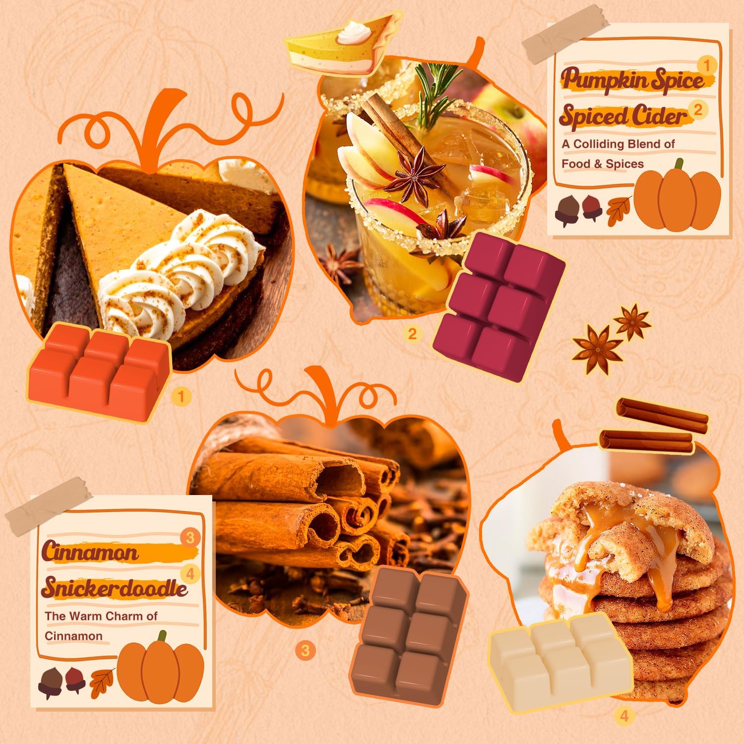 Salubrito Fall Scented Wax Melts Variety Set 8pcs