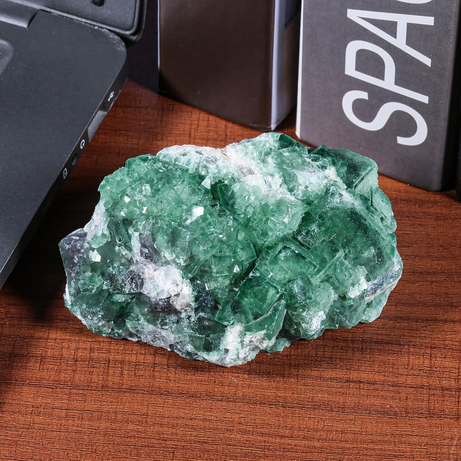 Amogeeli Natural Fluorite Crystal for Feng Shui Decor