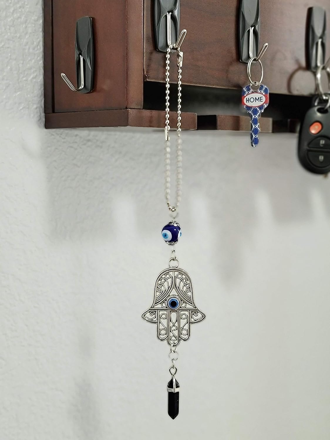 LUCKBOOSTIUM Hamsa Protection Amulet - Evil Eye Car Hanging Ornament