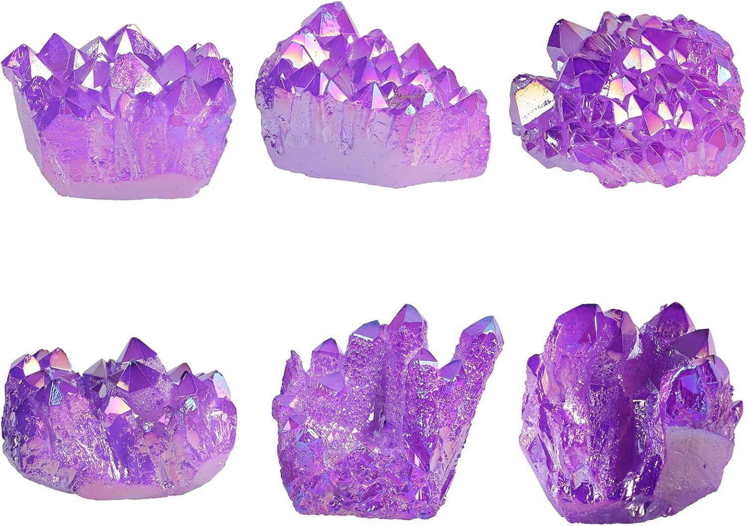 SUNYIK Purple Titanium Coated Crystal Cluster Sphere