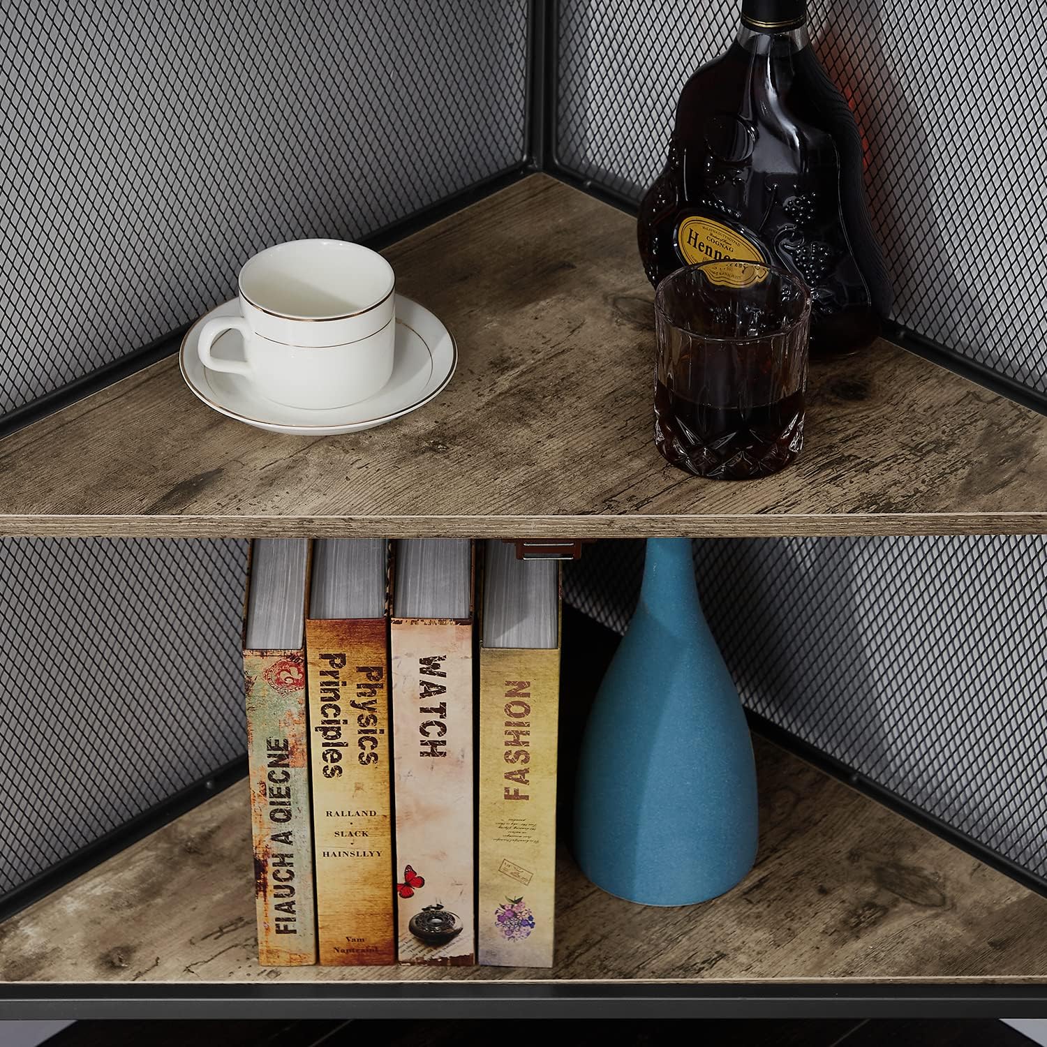 VECELO 3-Tier Corner Shelf Organizer Grey