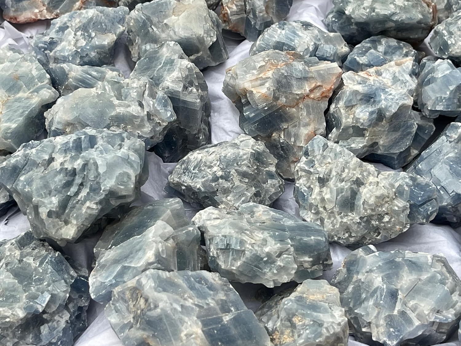 GAF TREASURES 1 Pound Blue Calcite Rough Stones