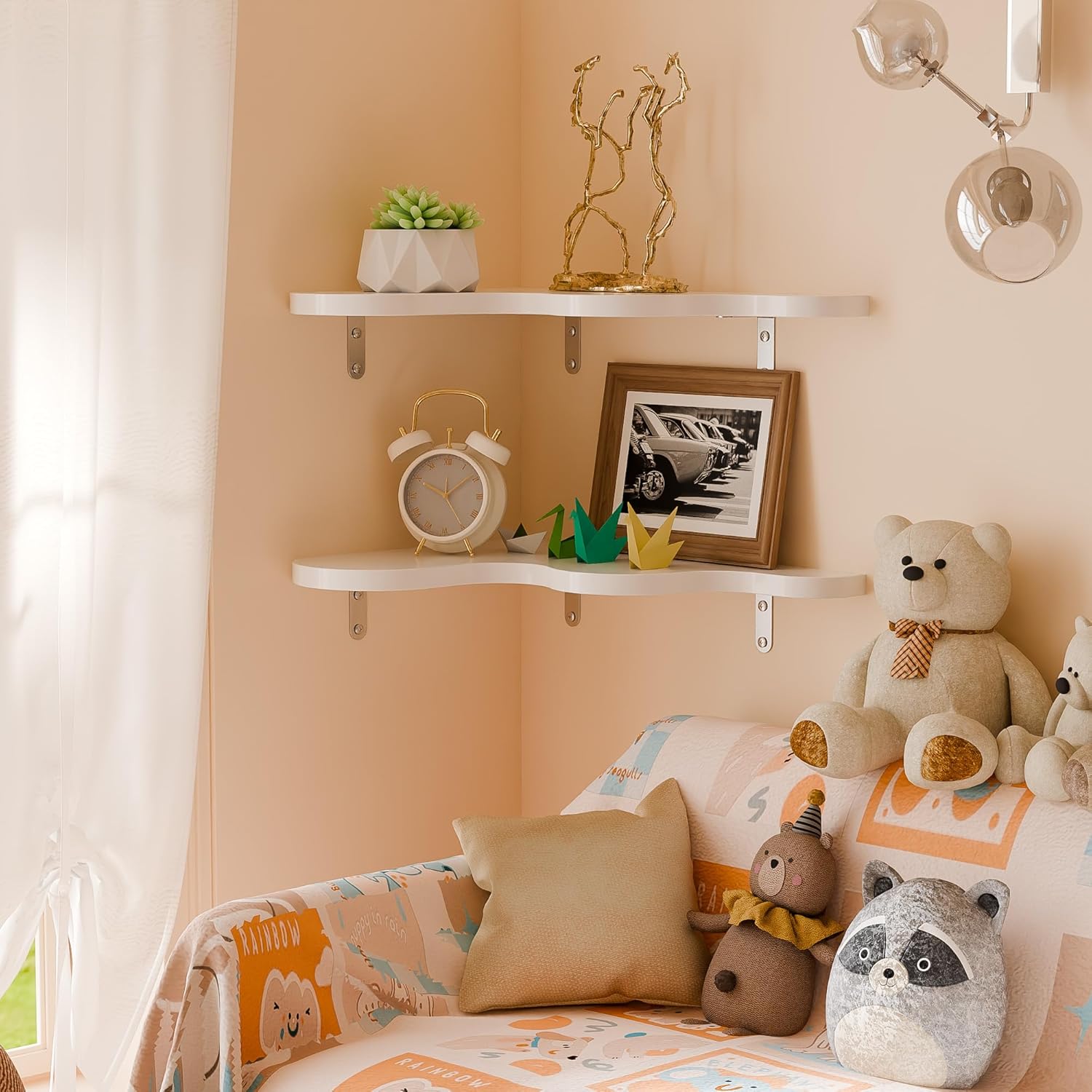 Ecowillon Cute Cloud Corner Shelves Set of 2