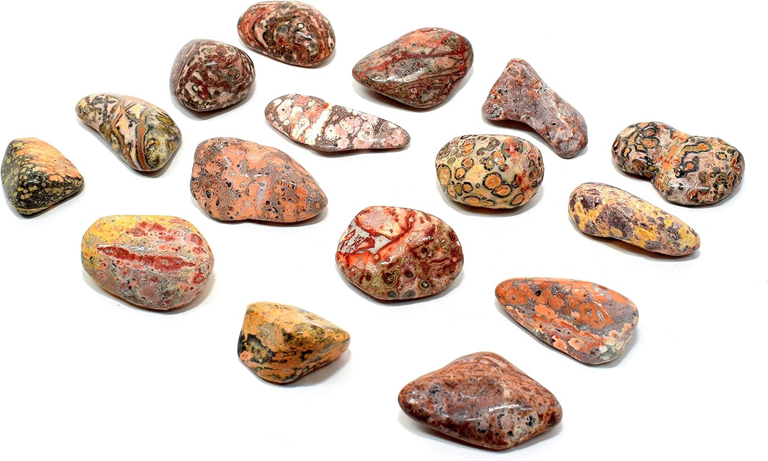 30PCS Leopardite Jasper Stones Natural Polished Indoor Fountain Decor