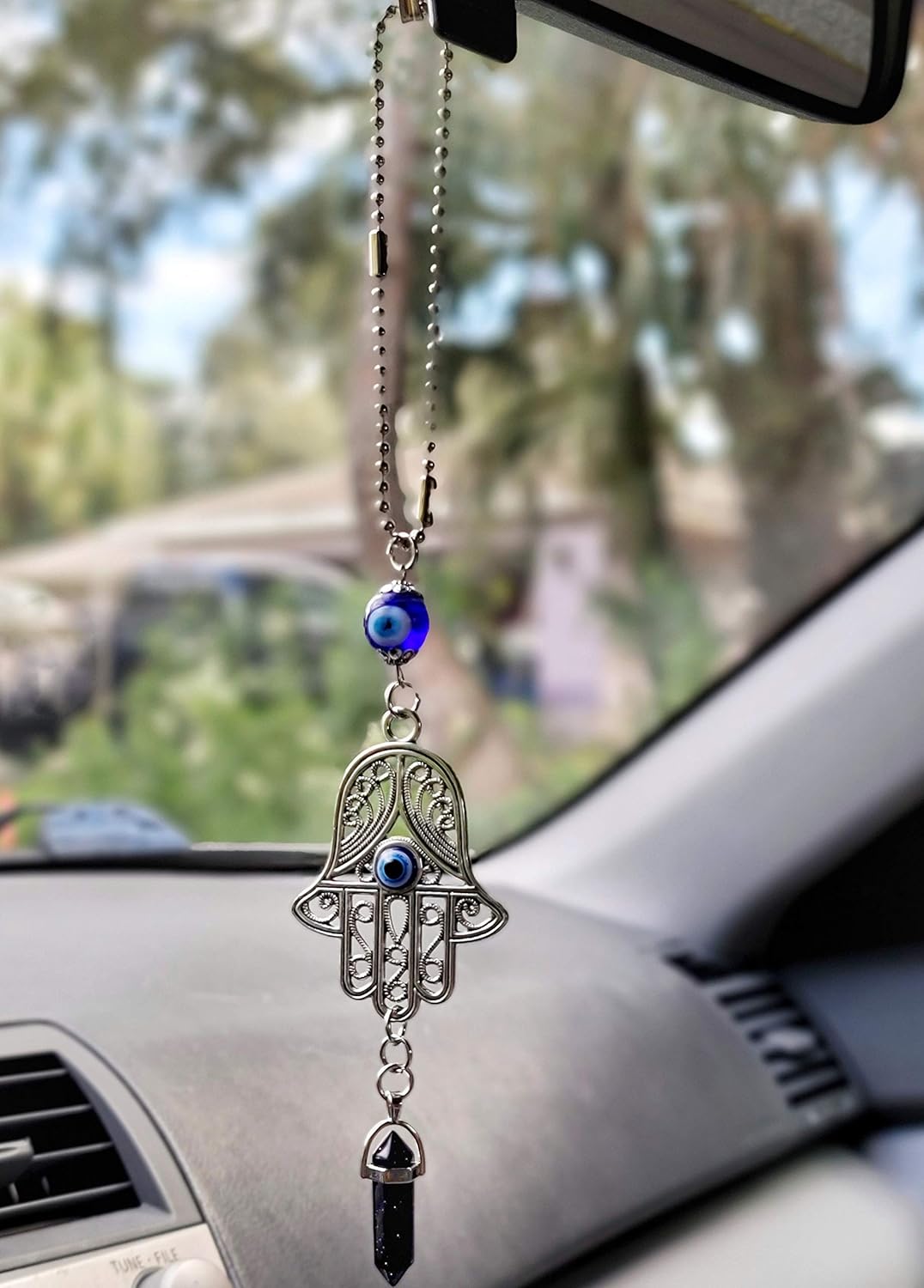 LUCKBOOSTIUM Hamsa Protection Amulet - Evil Eye Car Hanging Ornament