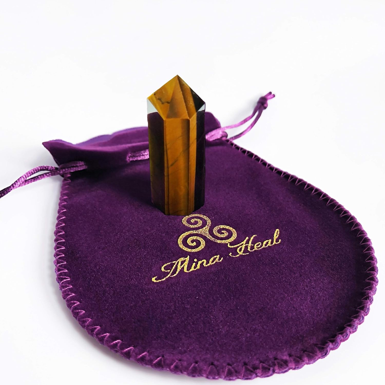 Mina Heal Healing Crystal Wand with Pointed Faceted Prism