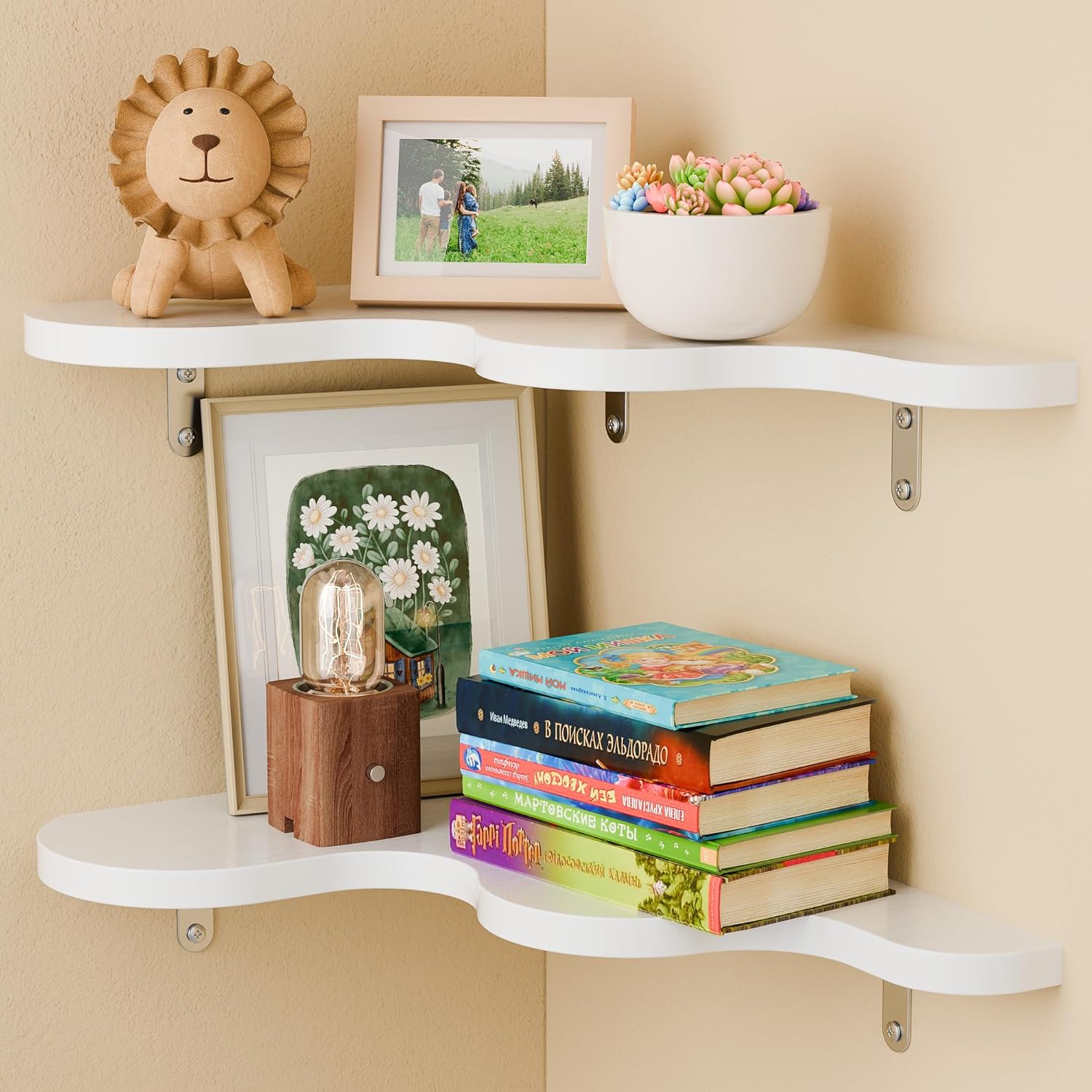 Ecowillon Cute Cloud Corner Shelves Set of 2