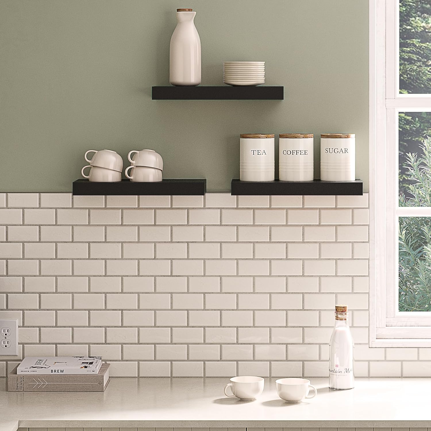 Ballucci Floating Shelves Set of 3 Black 16 Inch