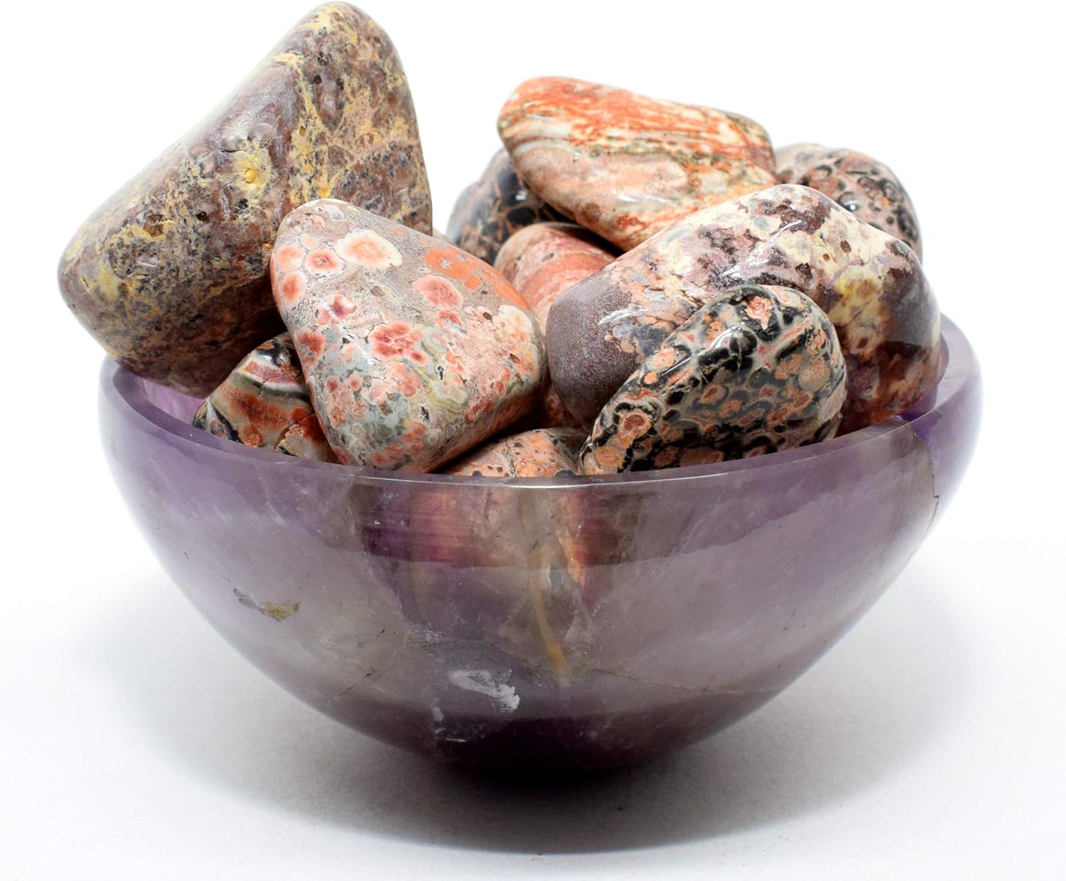 30PCS Leopardite Jasper Stones Natural Polished Indoor Fountain Decor